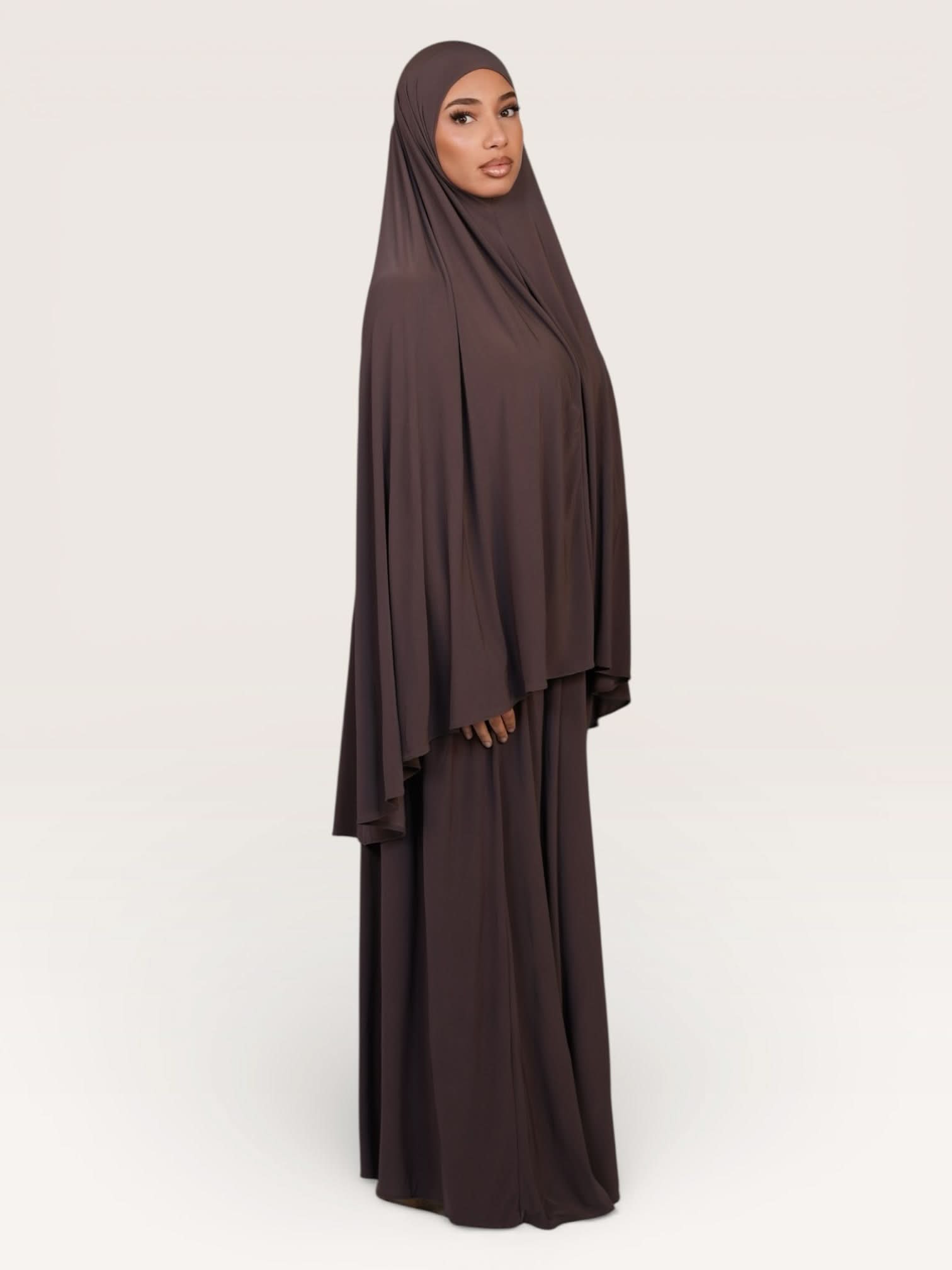 premium khimar set - espresso - Losyana.Shop