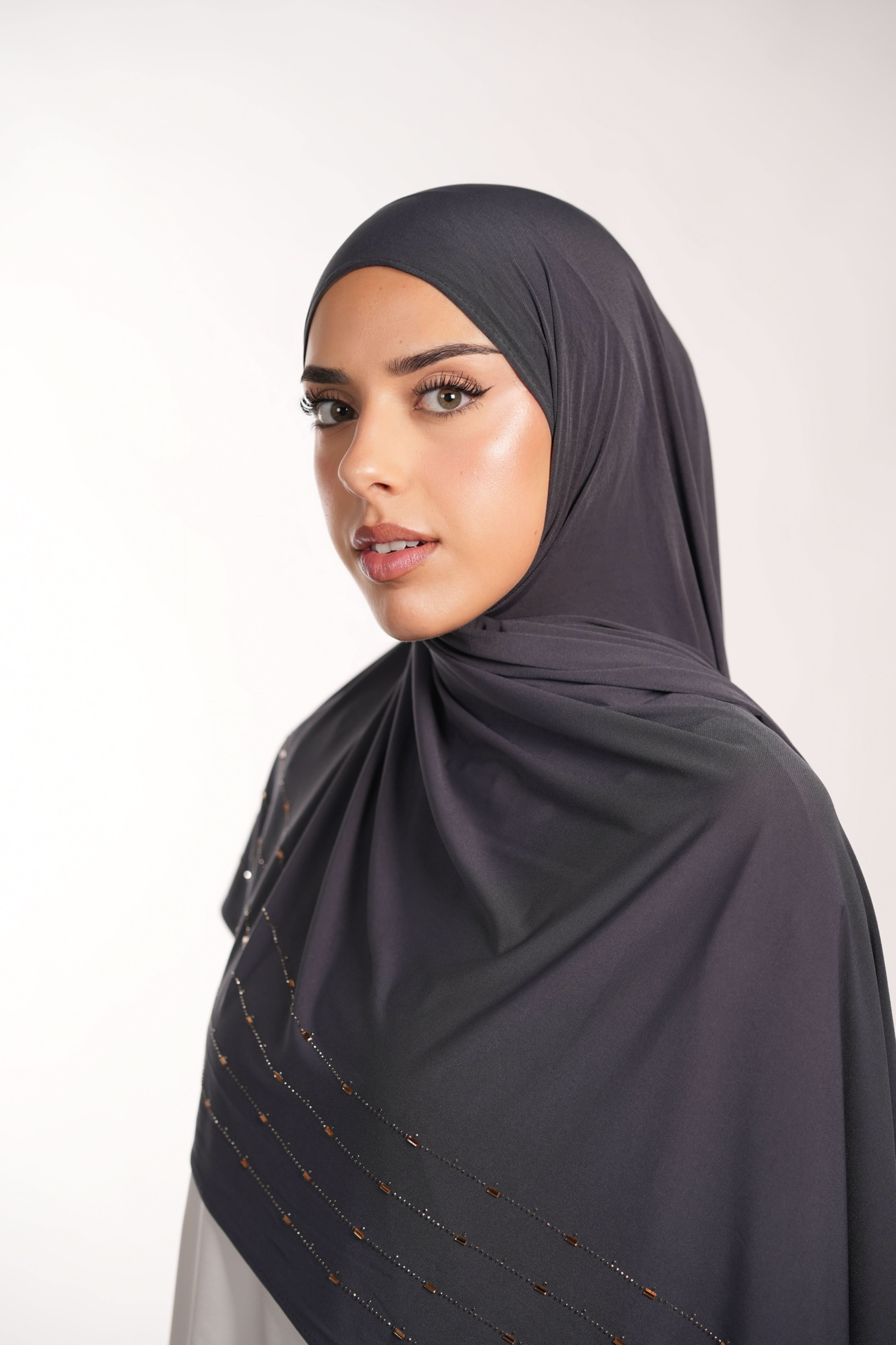 Premium Jersey Strass - dark grey - Losyana.Shop