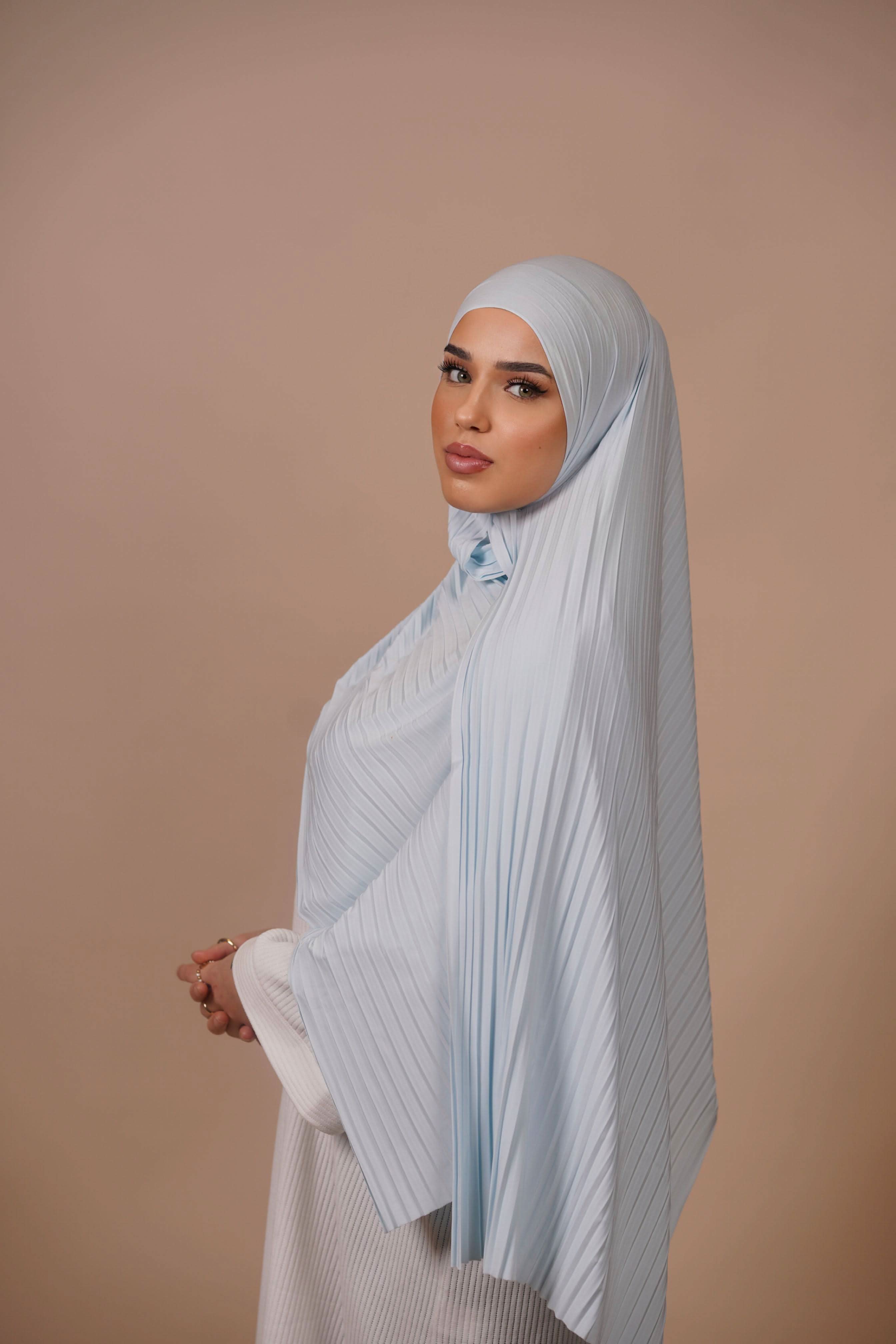 Plissé Hijab - baby blue - Losyana.Shop