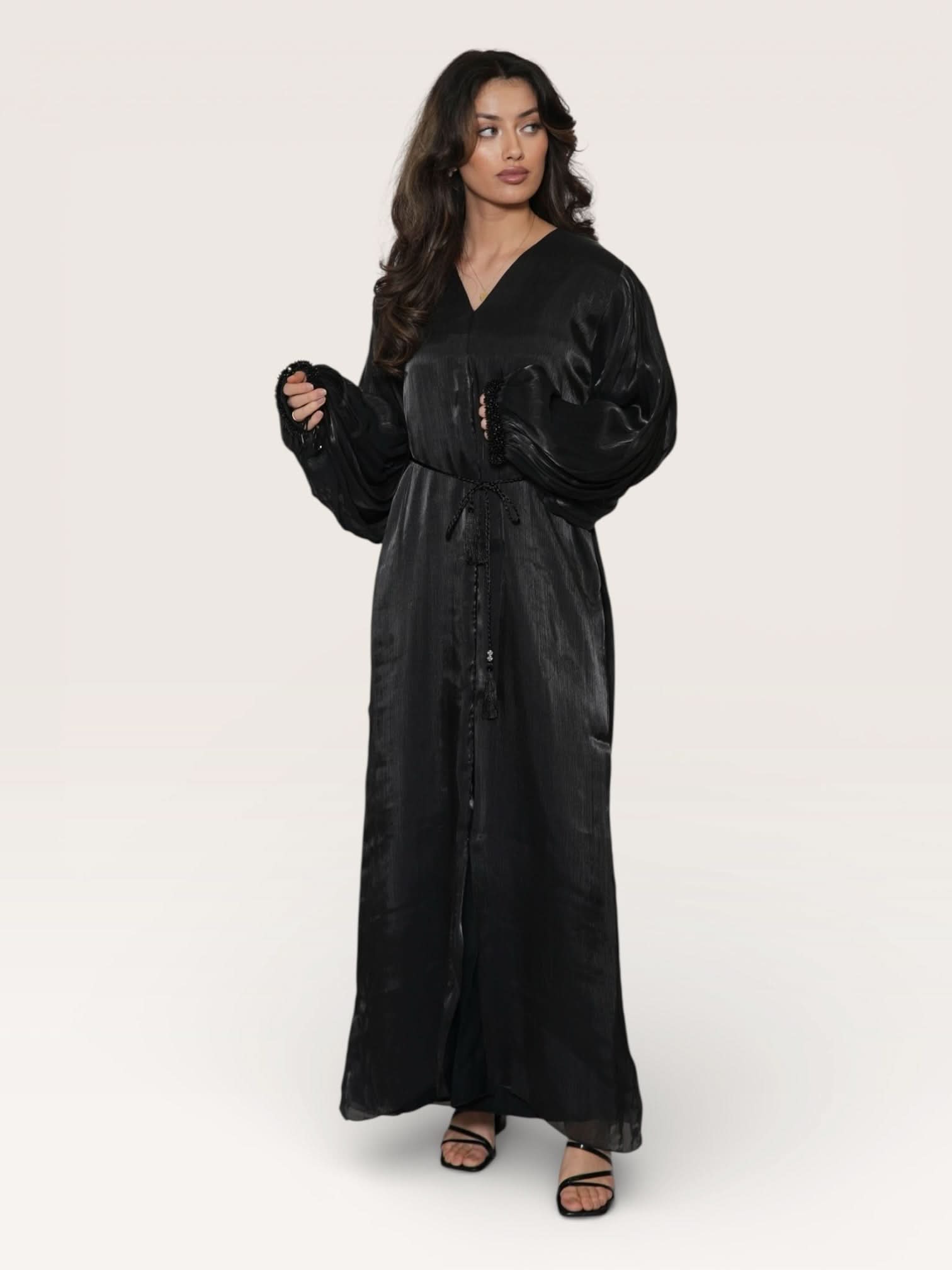 glamour abaya - black