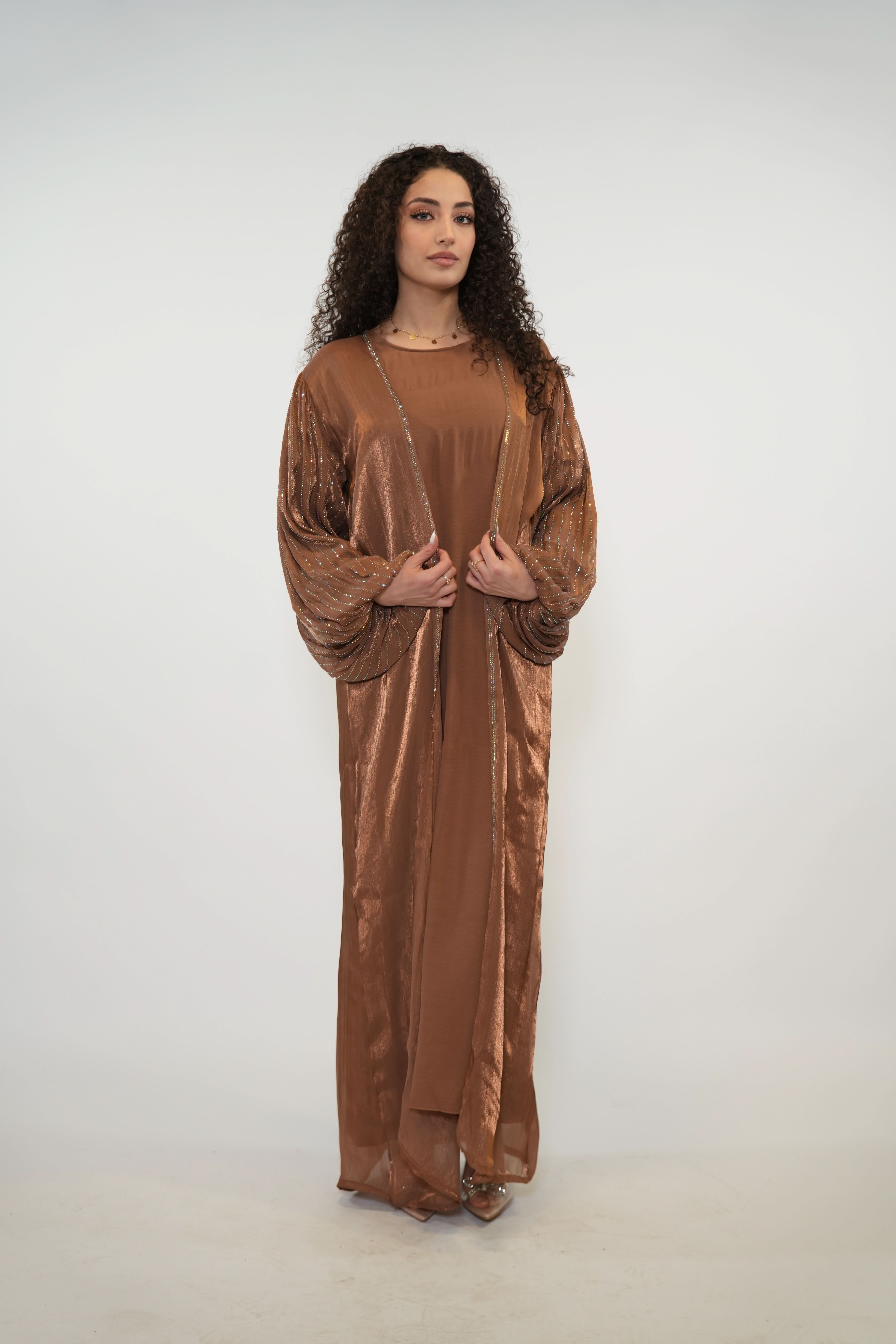 Shimmer Abaya - caramel - Losyana.Shop