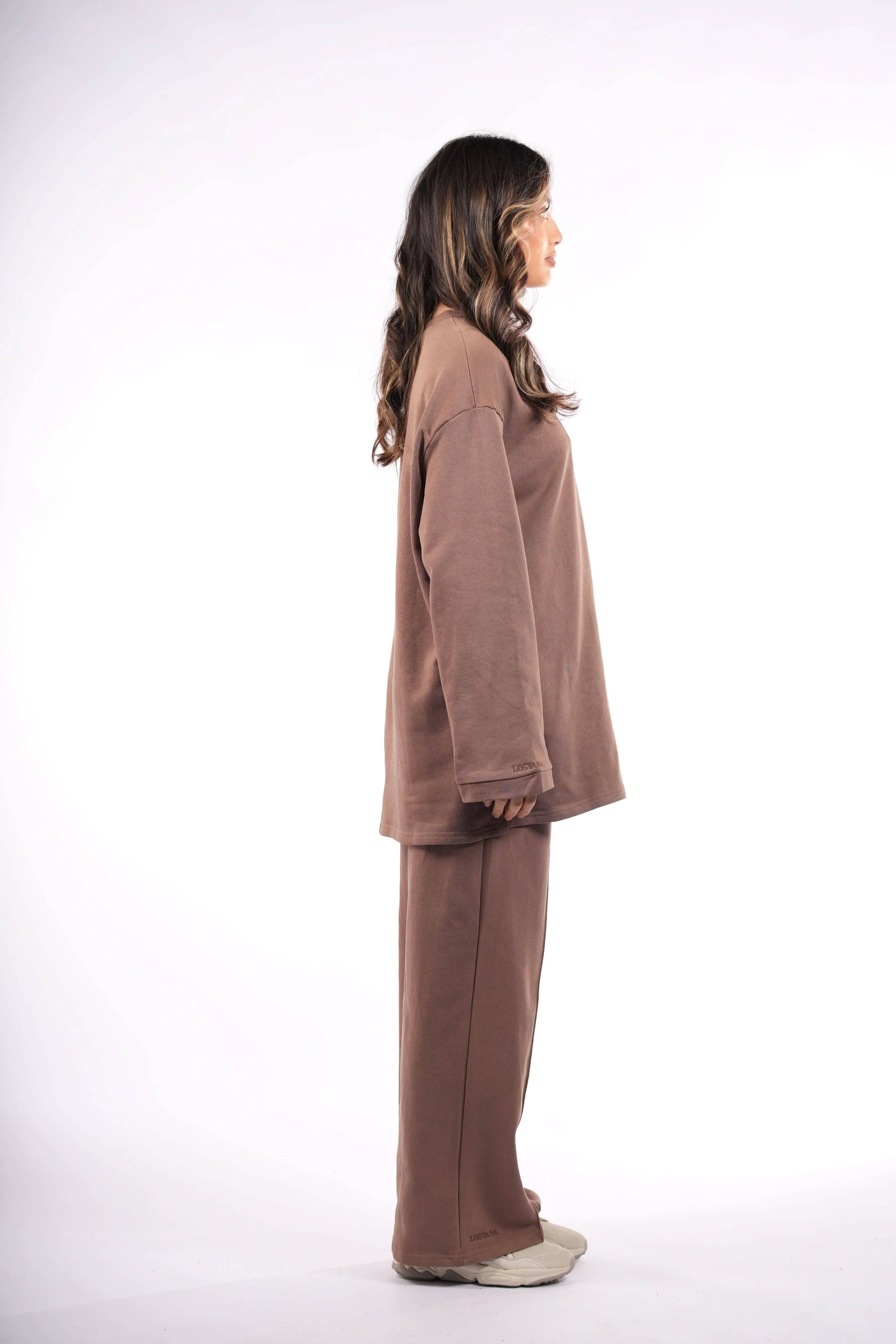 Lounge and Gym set - cappuccino - Losyana.Shop