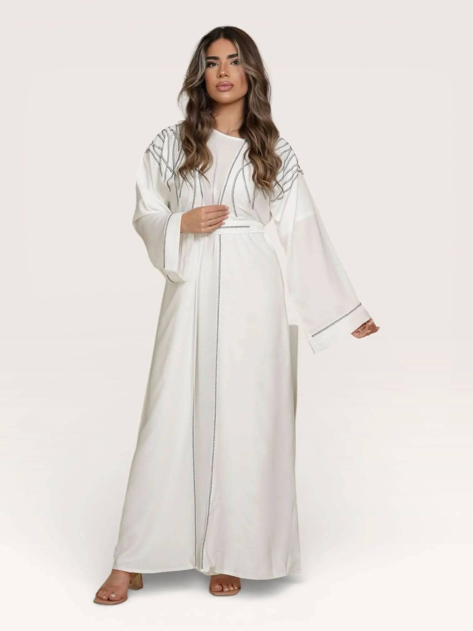 emirate abaya - white - Losyana.Shop