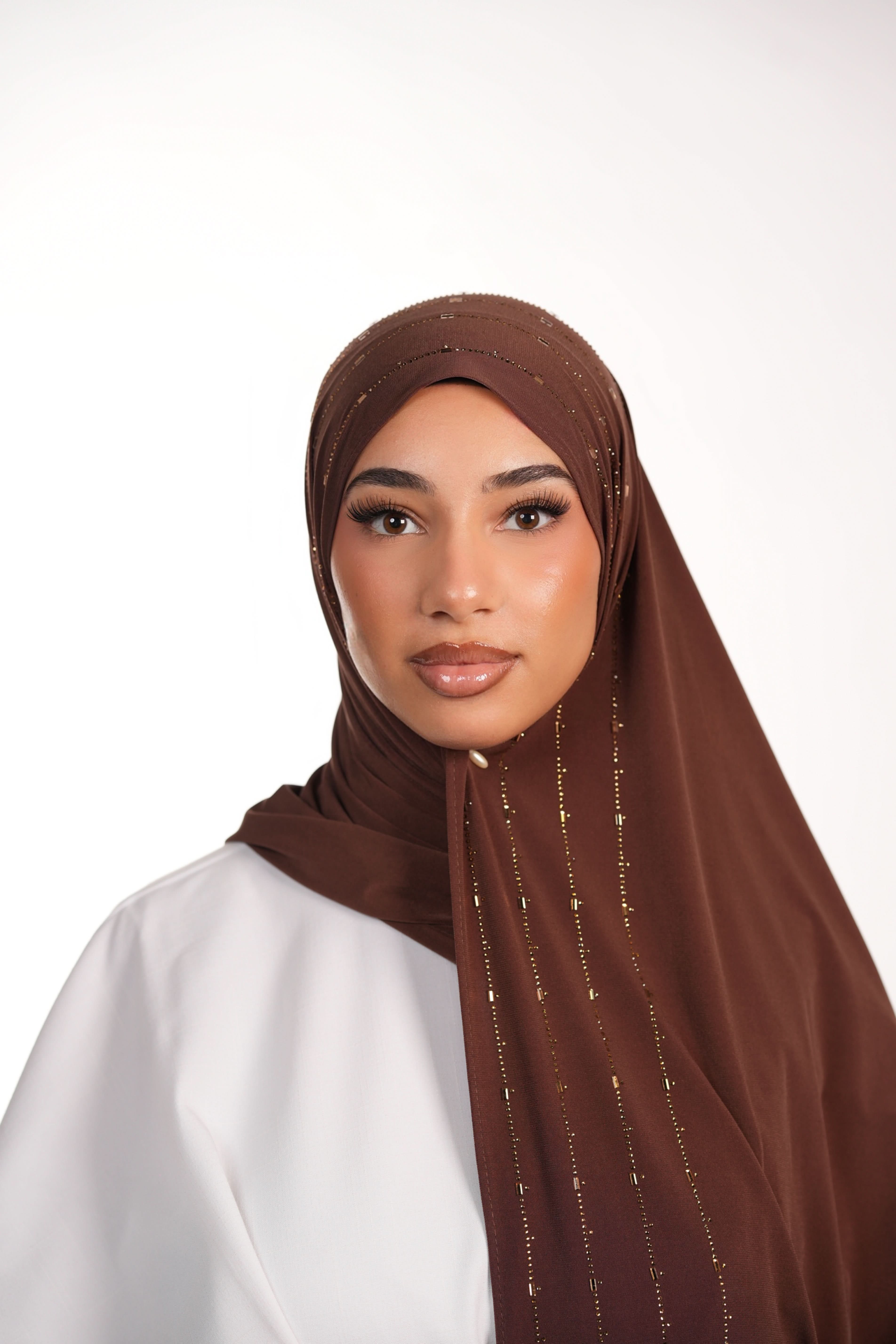 Premium Jersey Strass - rusty brown - Losyana.Shop