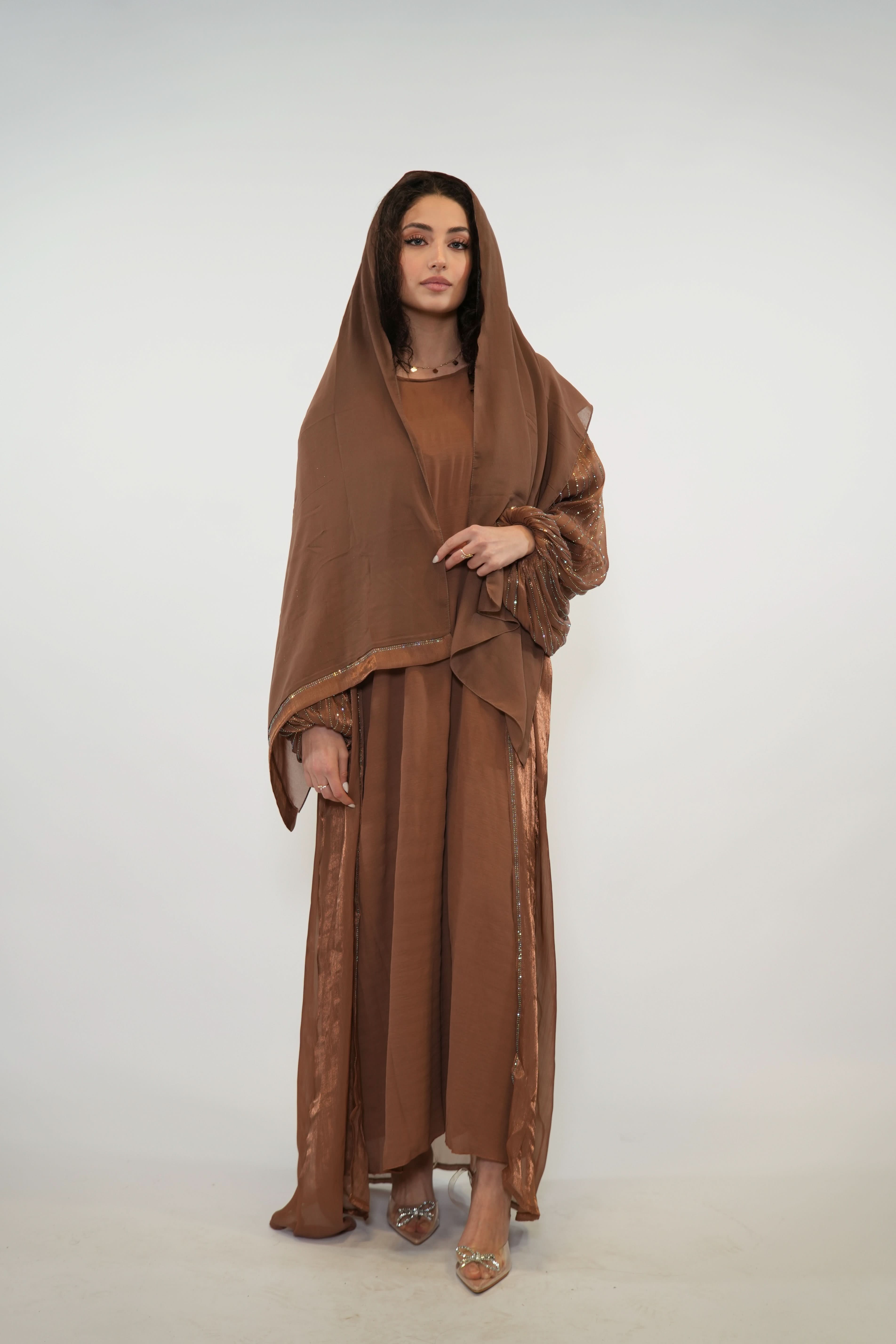 Shimmer Abaya - caramel - Losyana.Shop