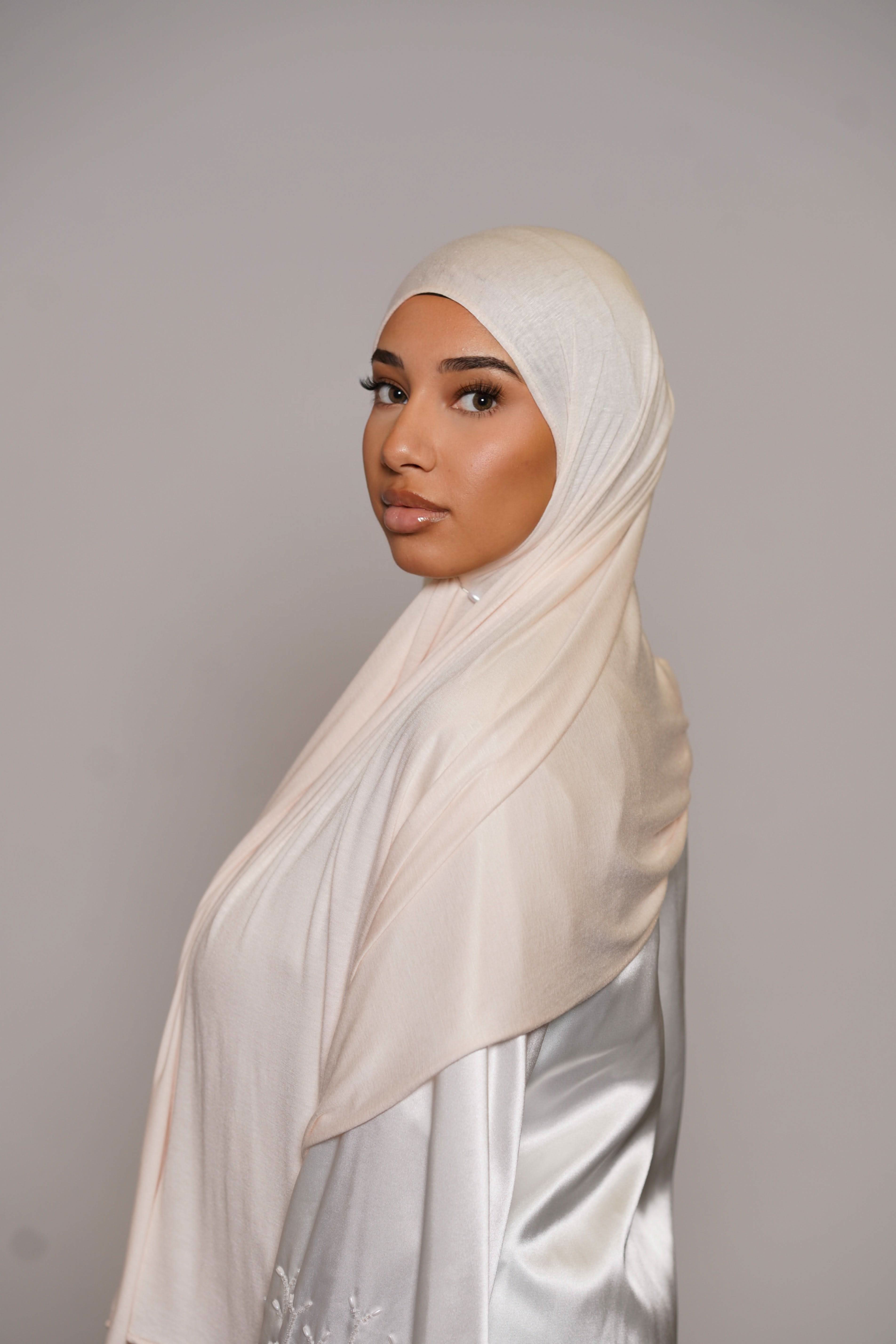 Bamboo Jersey - apricot white - Losyana.Shop