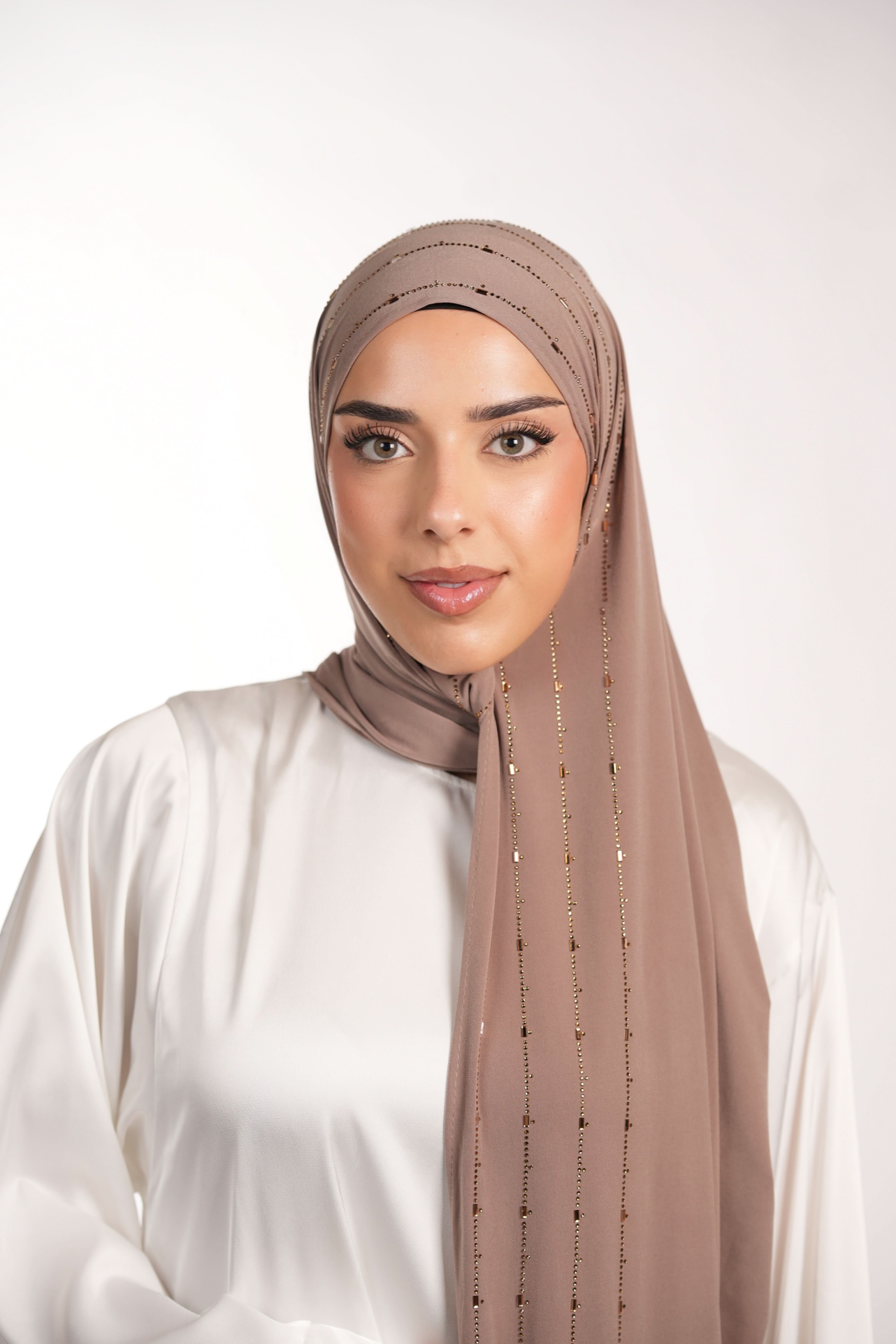 Premium Jersey Strass - dark taupe - Losyana.Shop