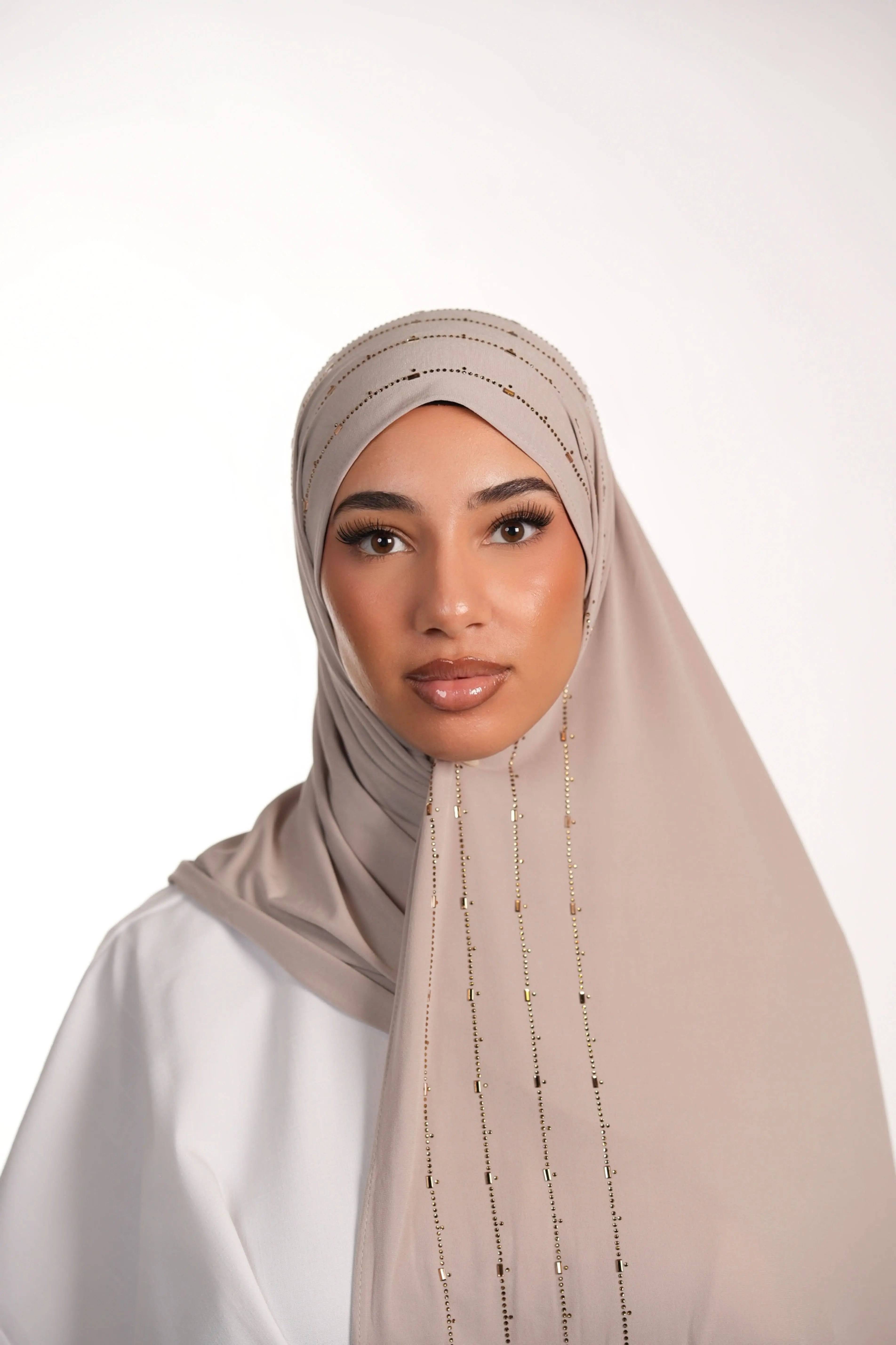 Premium Jersey Strass - nude grey - Losyana.Shop