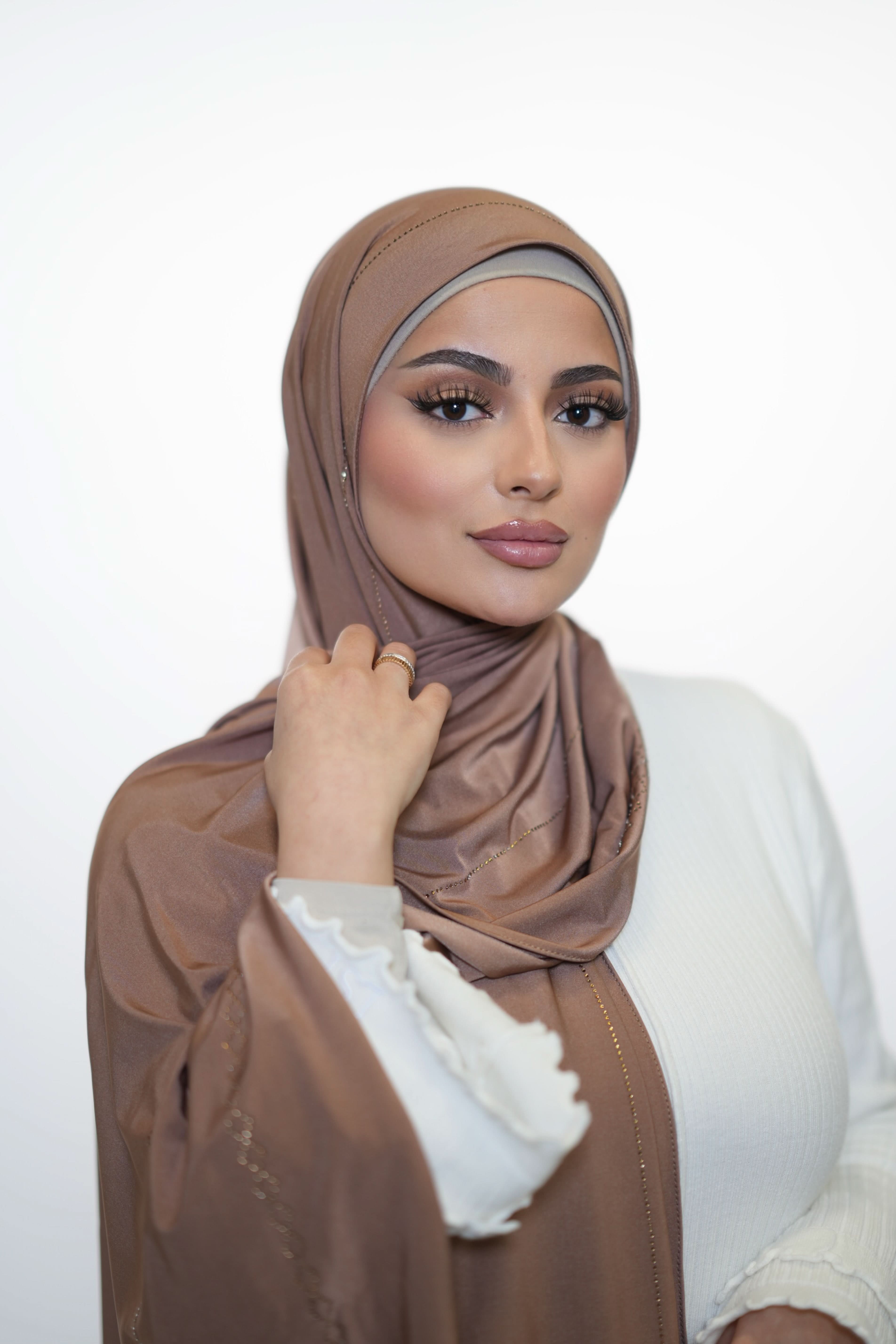 Diamond Satin premium Jersey - mocca - Losyana.Shop