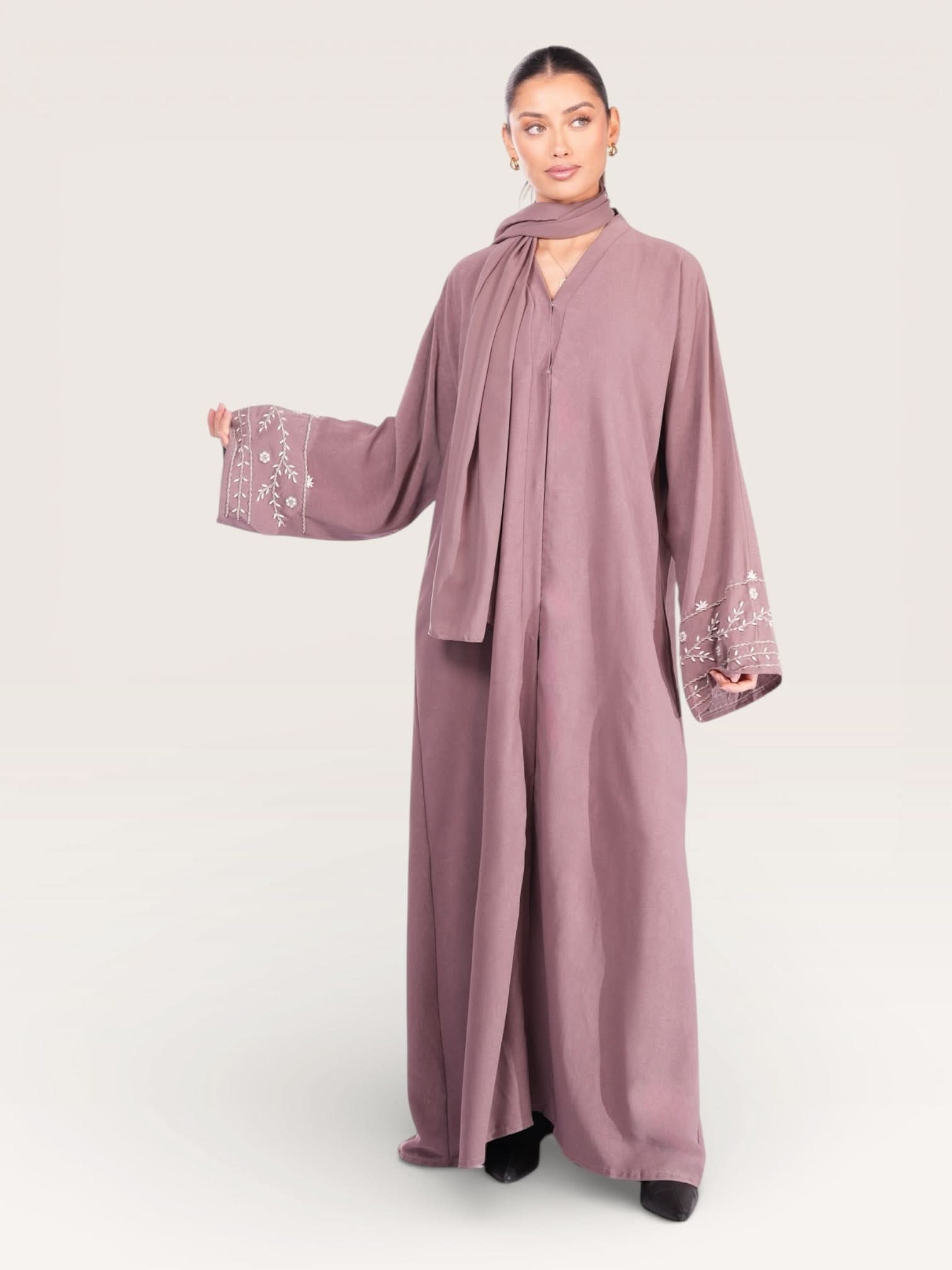 floral abaya - rose - Losyana.Shop