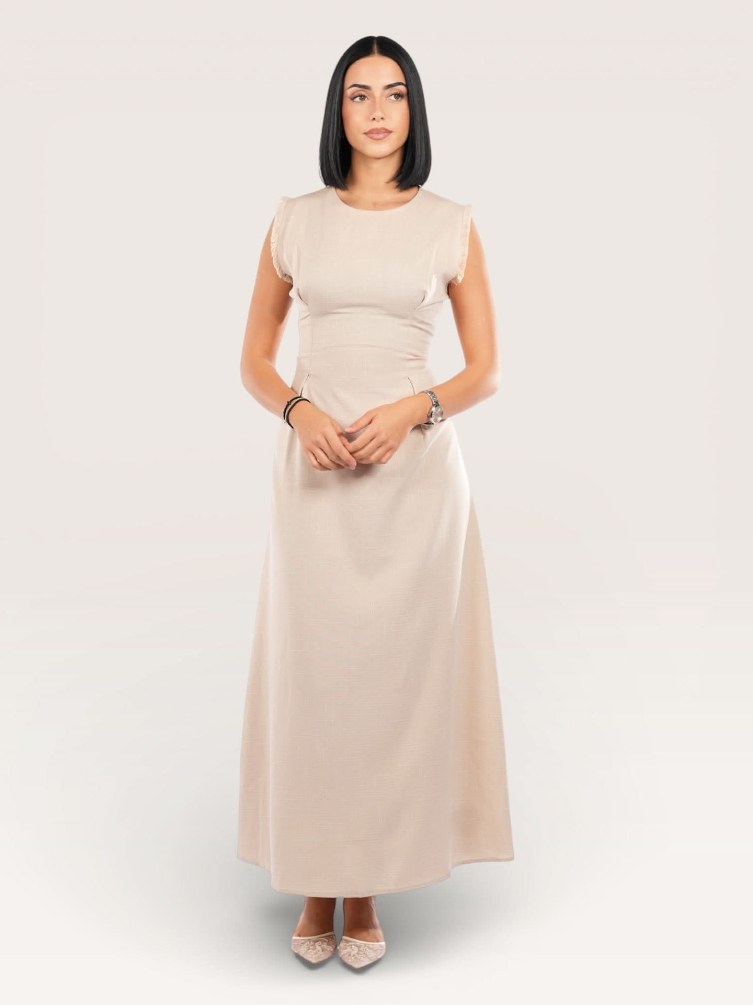 linen corset & kimono - beige - Losyana.Shop