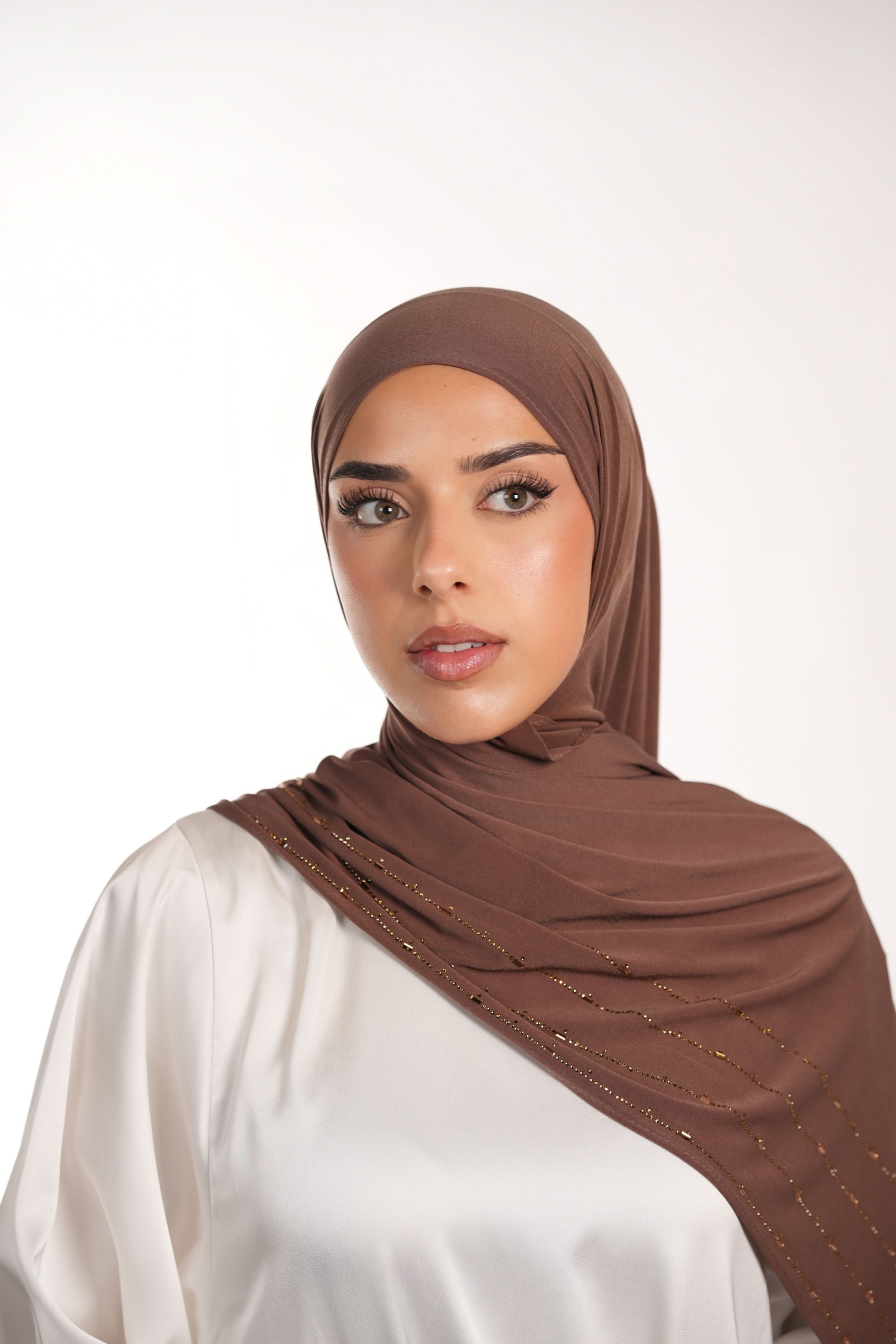 Premium Jersey Strass - mocca brown - Losyana.Shop