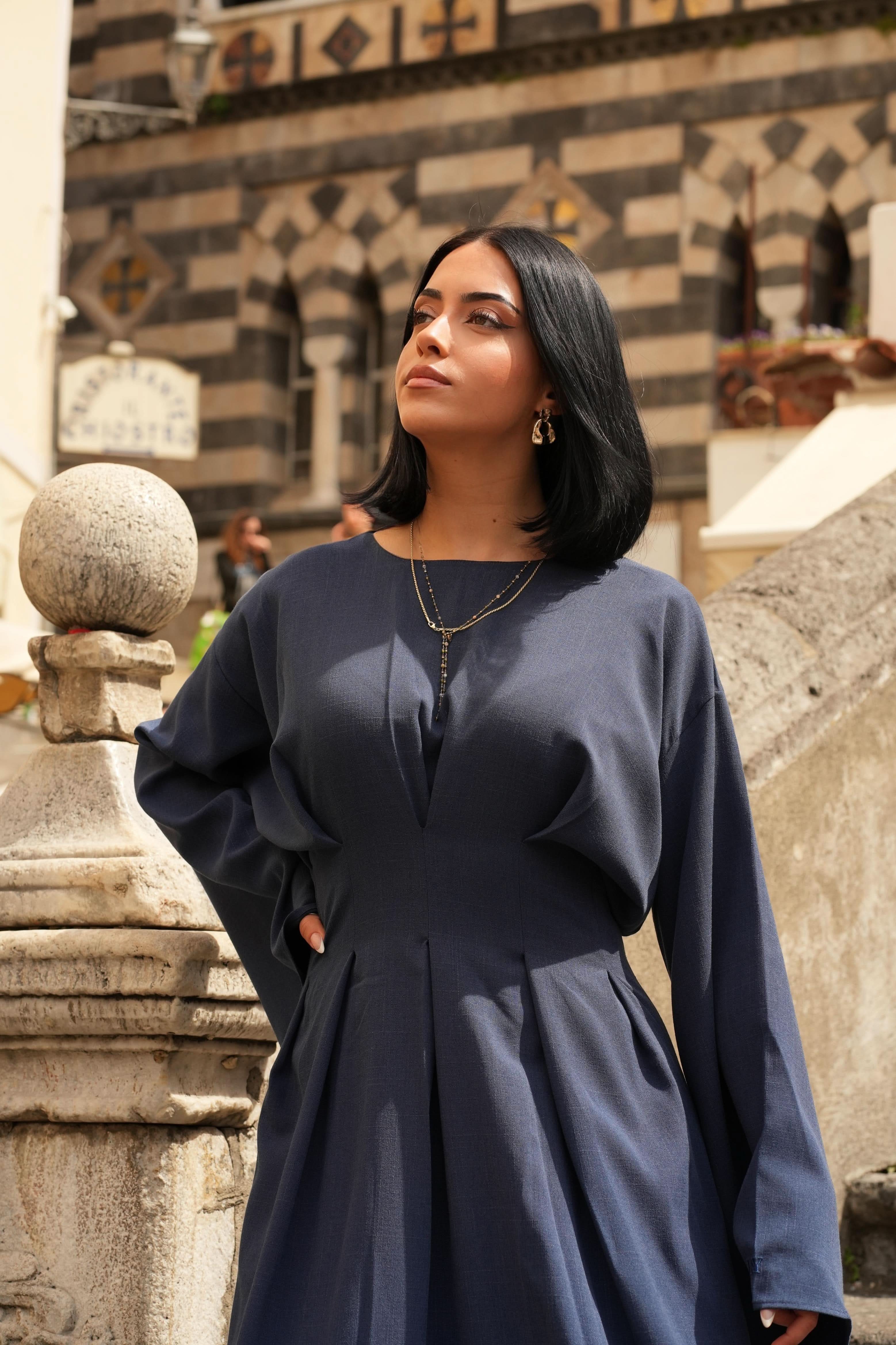 LA BALLEZA CORSET DRESS - NAVY - Losyana.Shop