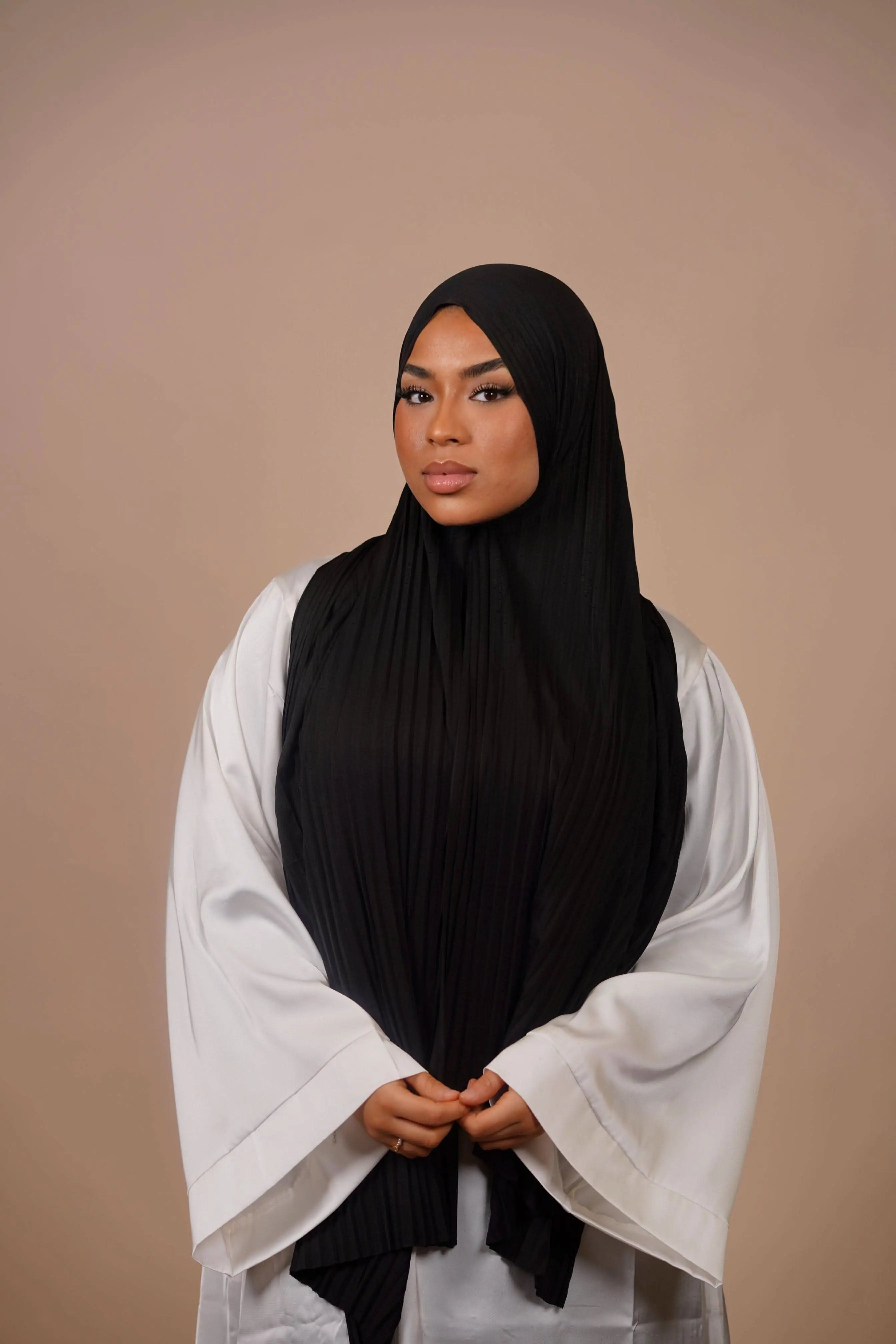 Plissé Hijab - black - Losyana.Shop