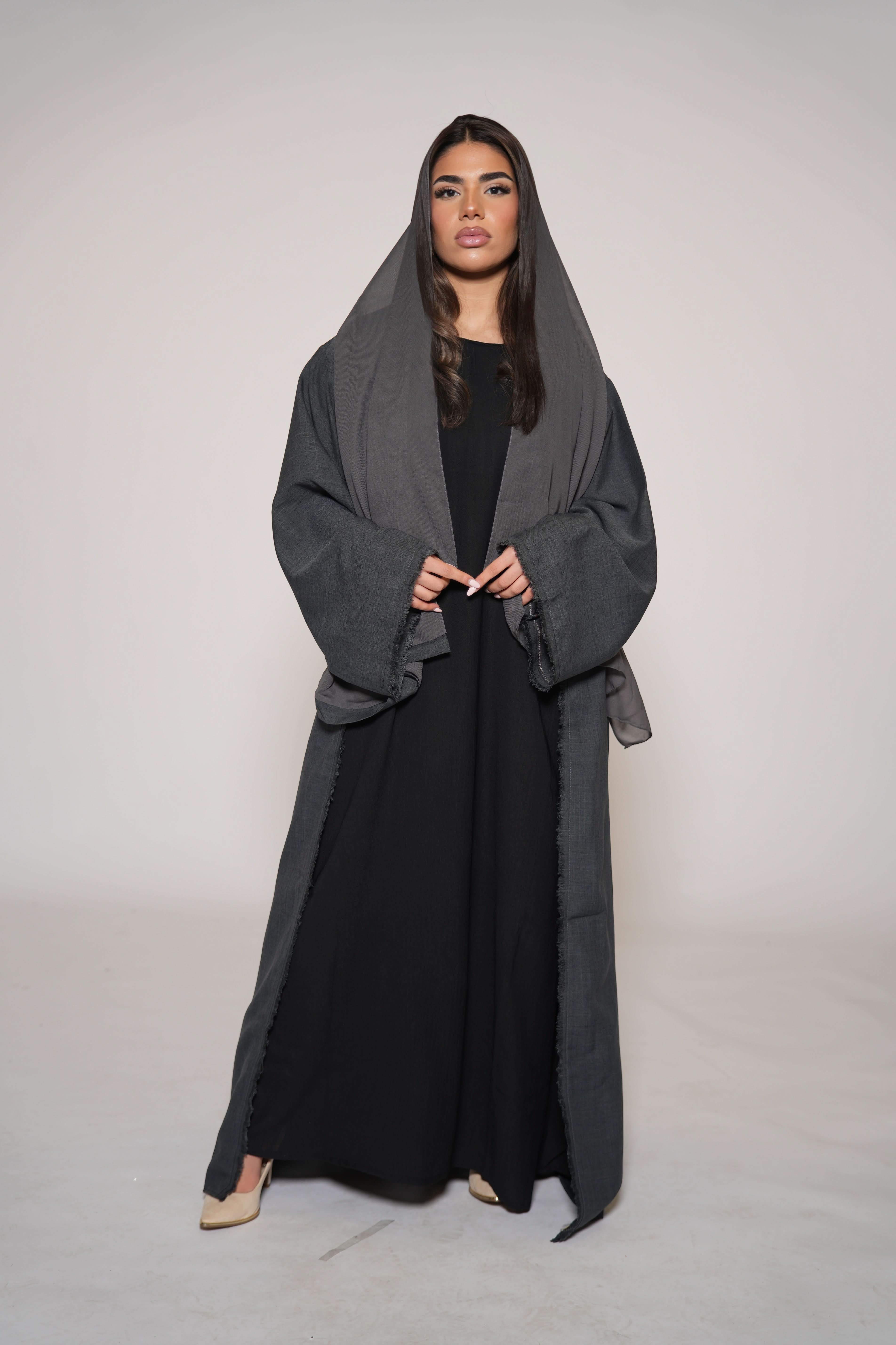 DXB Linen Set - dark grey - Losyana.Shop