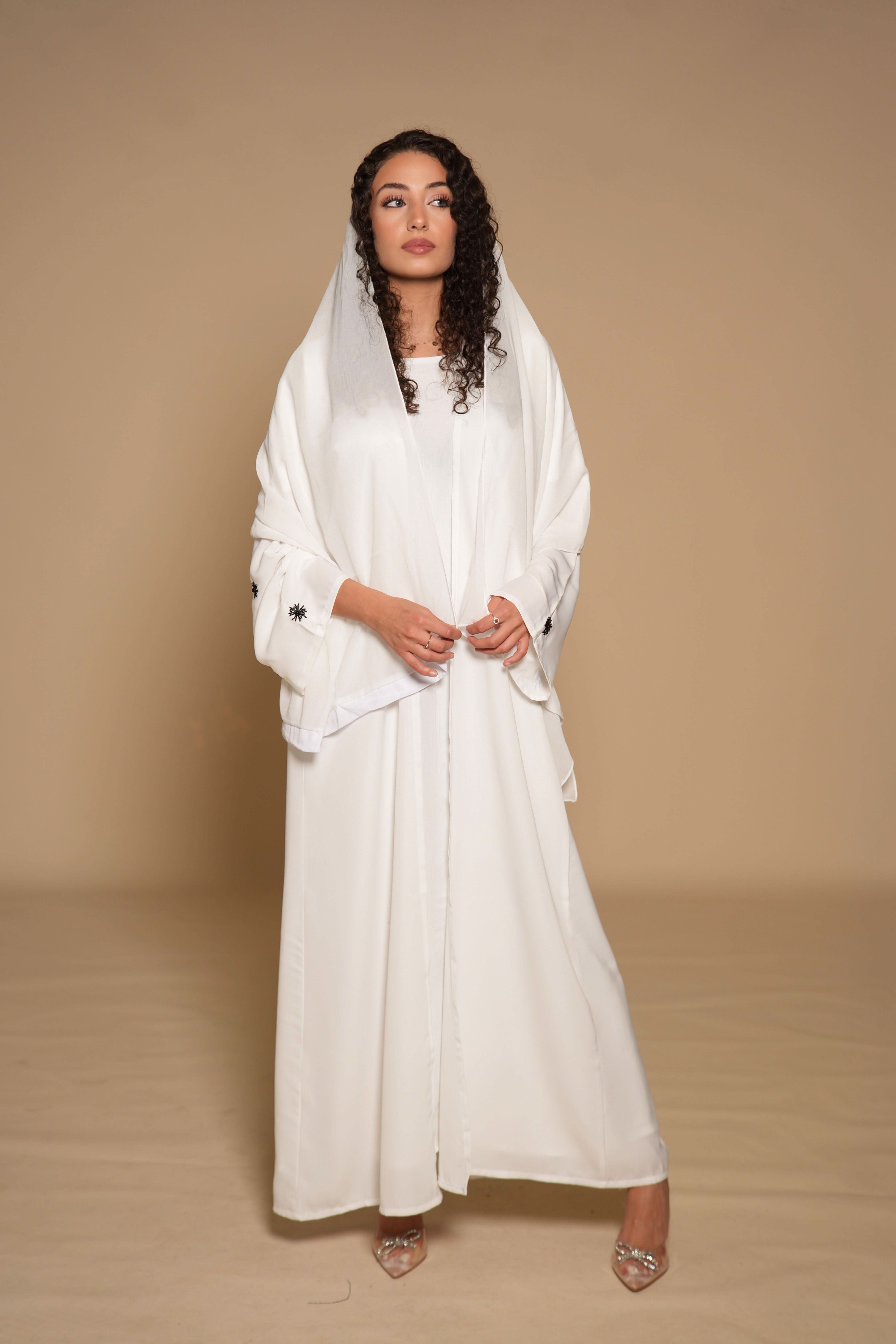 French Abaya - white - Losyana.Shop