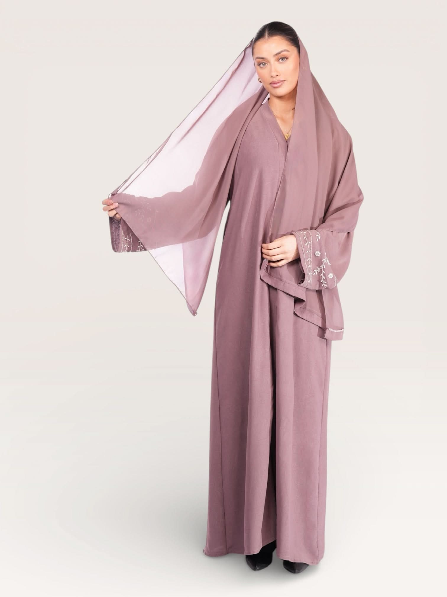 floral abaya - rose - Losyana.Shop