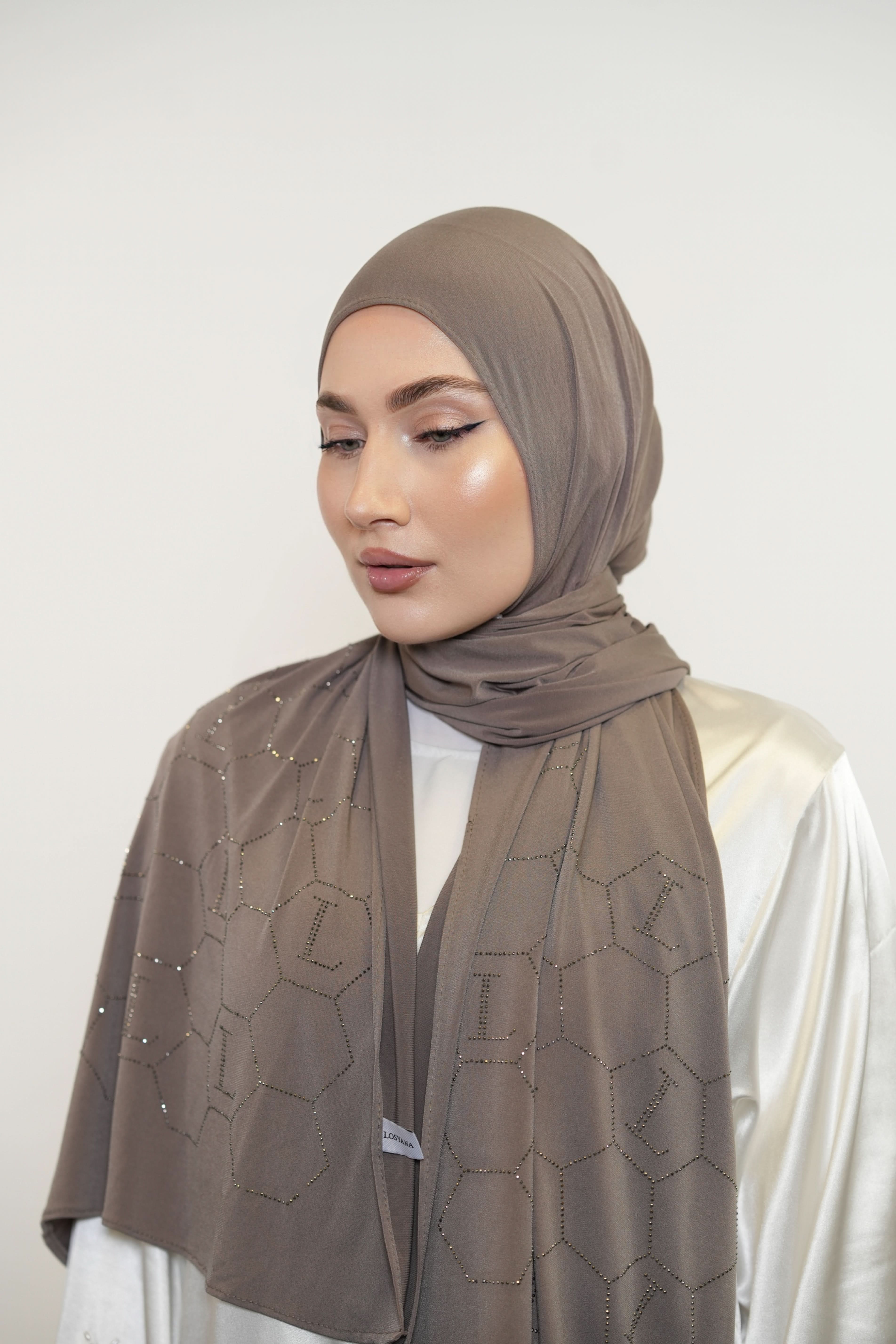 Premium Jersey Strass “L” - mocca - Losyana.Shop