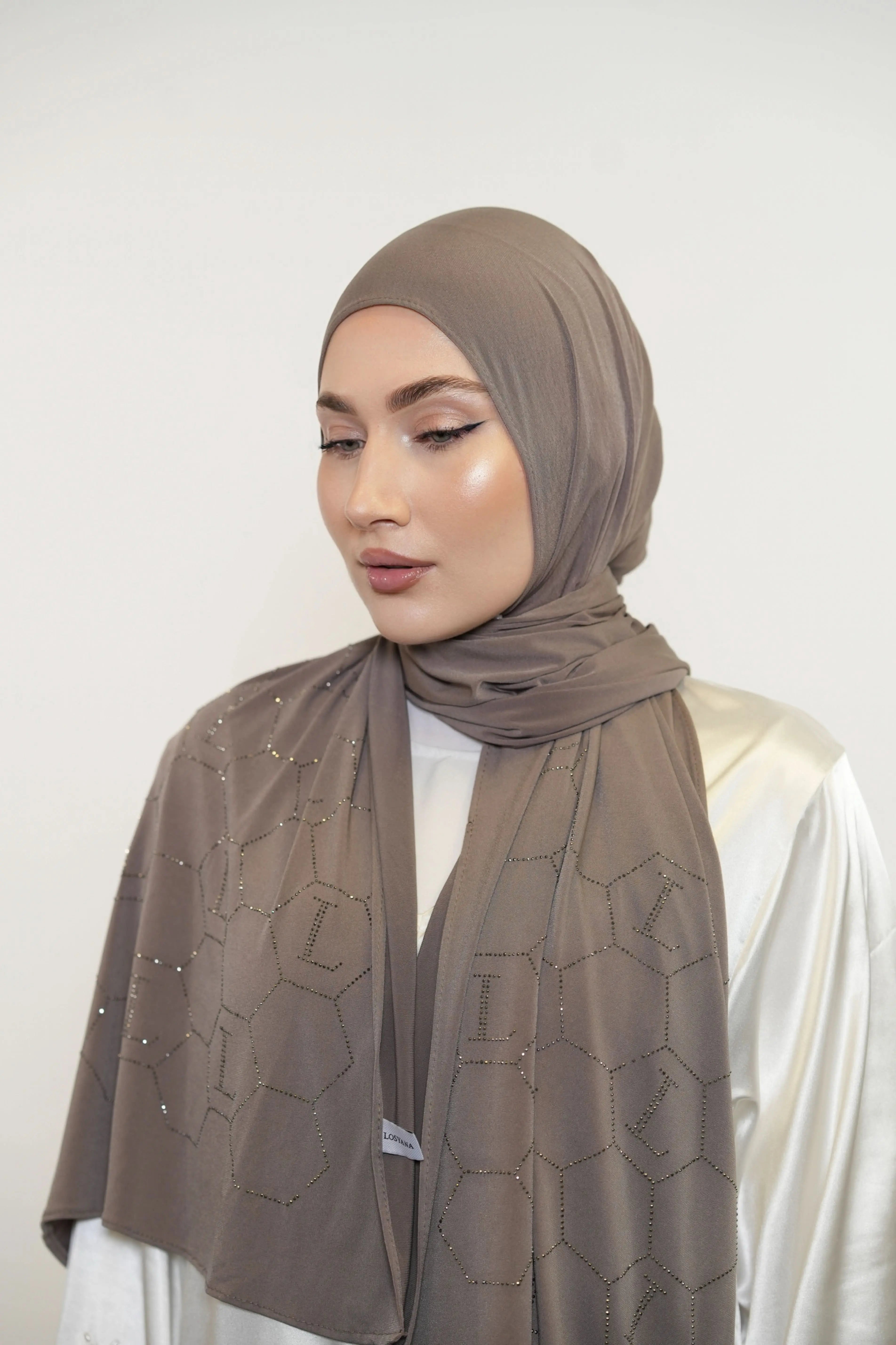 Premium Jersey Strass “L” - mocca - Losyana.Shop
