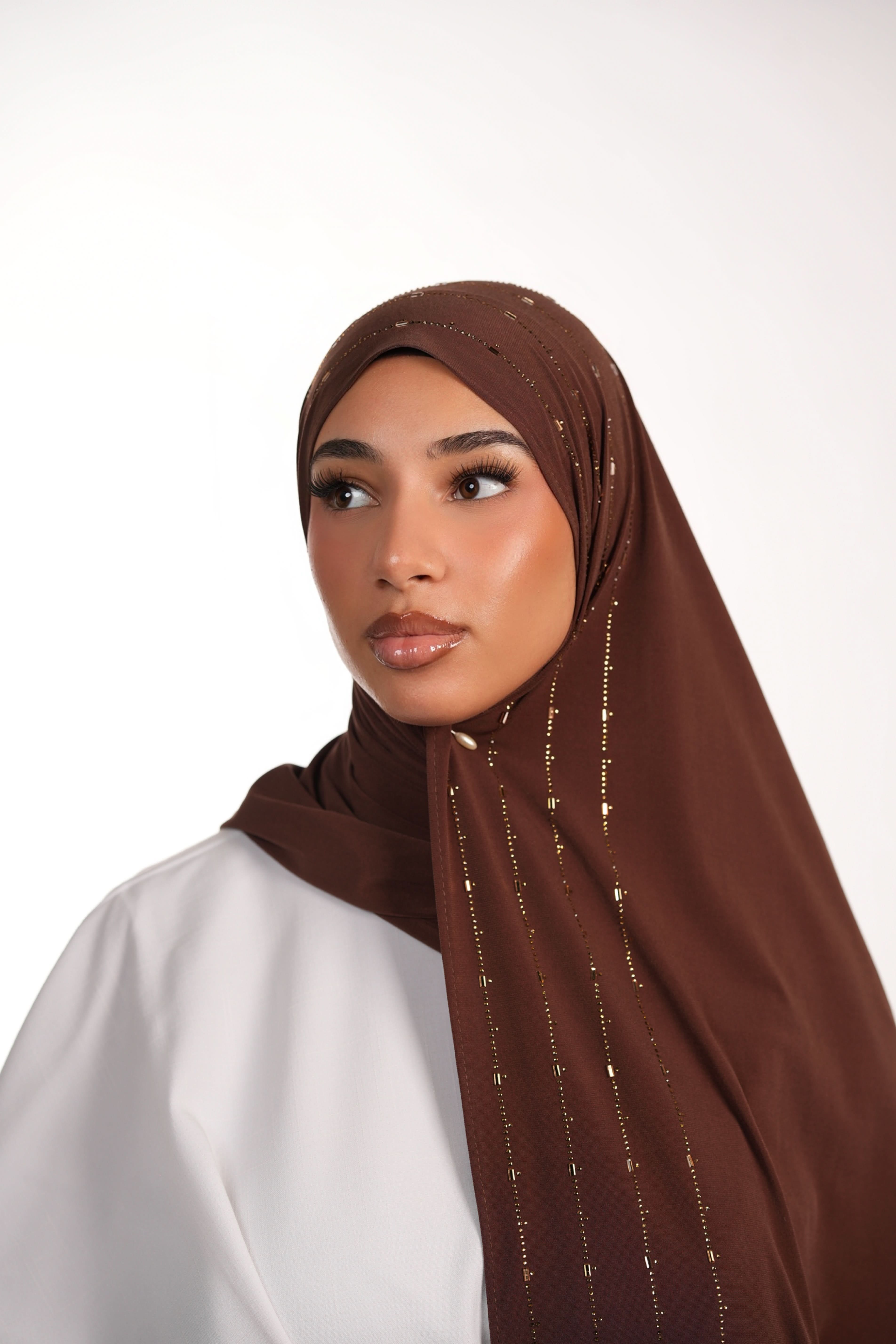 Premium Jersey Strass - rusty brown - Losyana.Shop