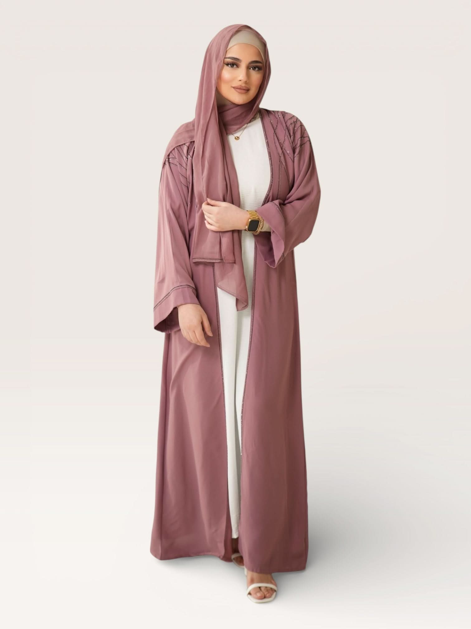 emirate abaya - pink - Losyana.Shop