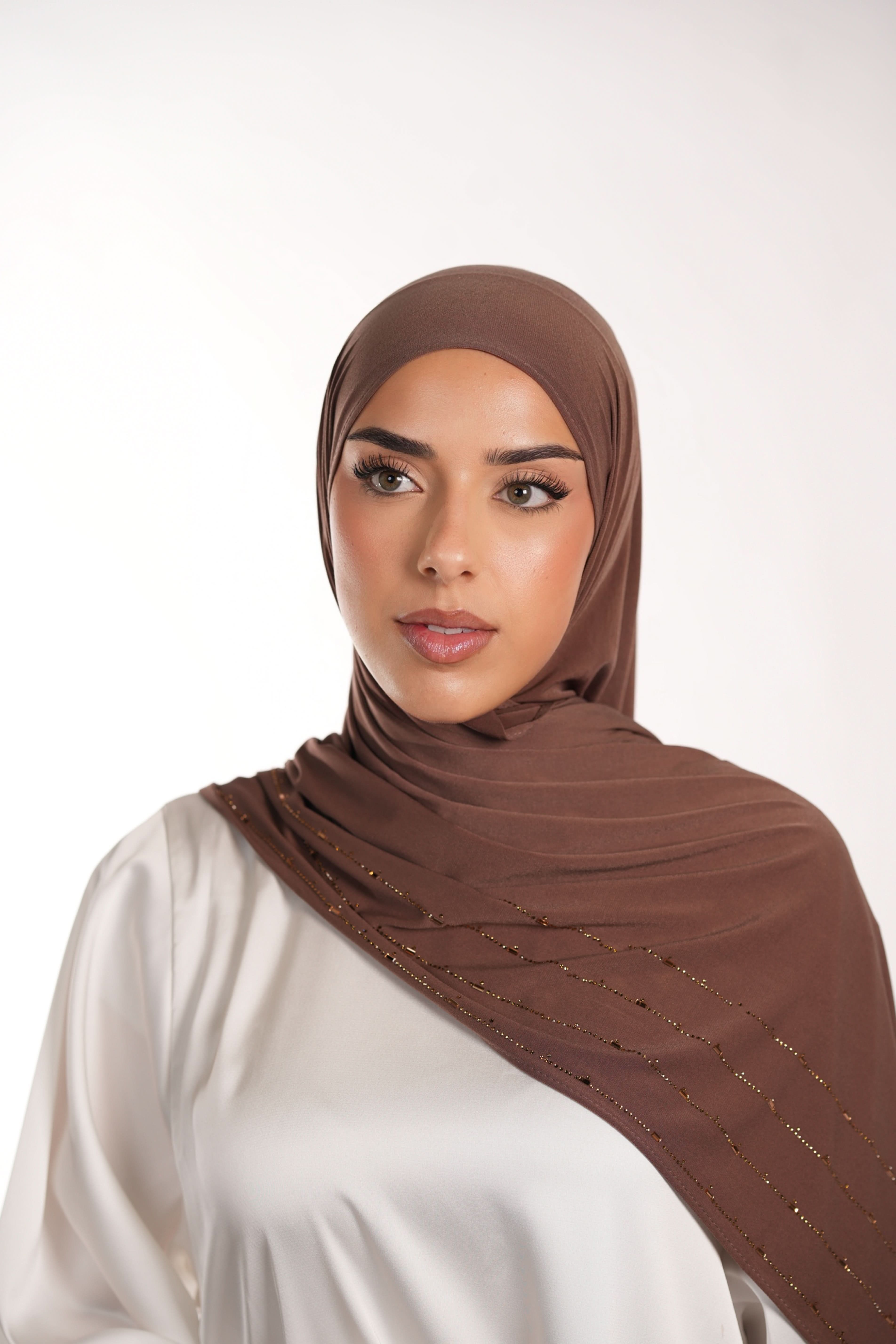 Premium Jersey Strass - mocca brown - Losyana.Shop