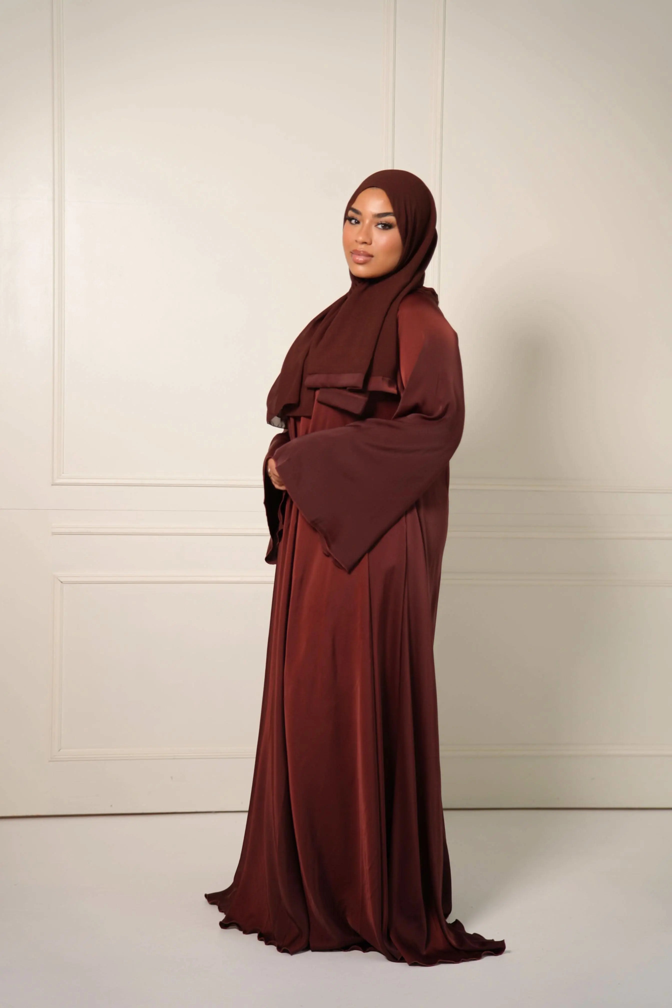A line Abaya - Bordeaux - Losyana.Shop