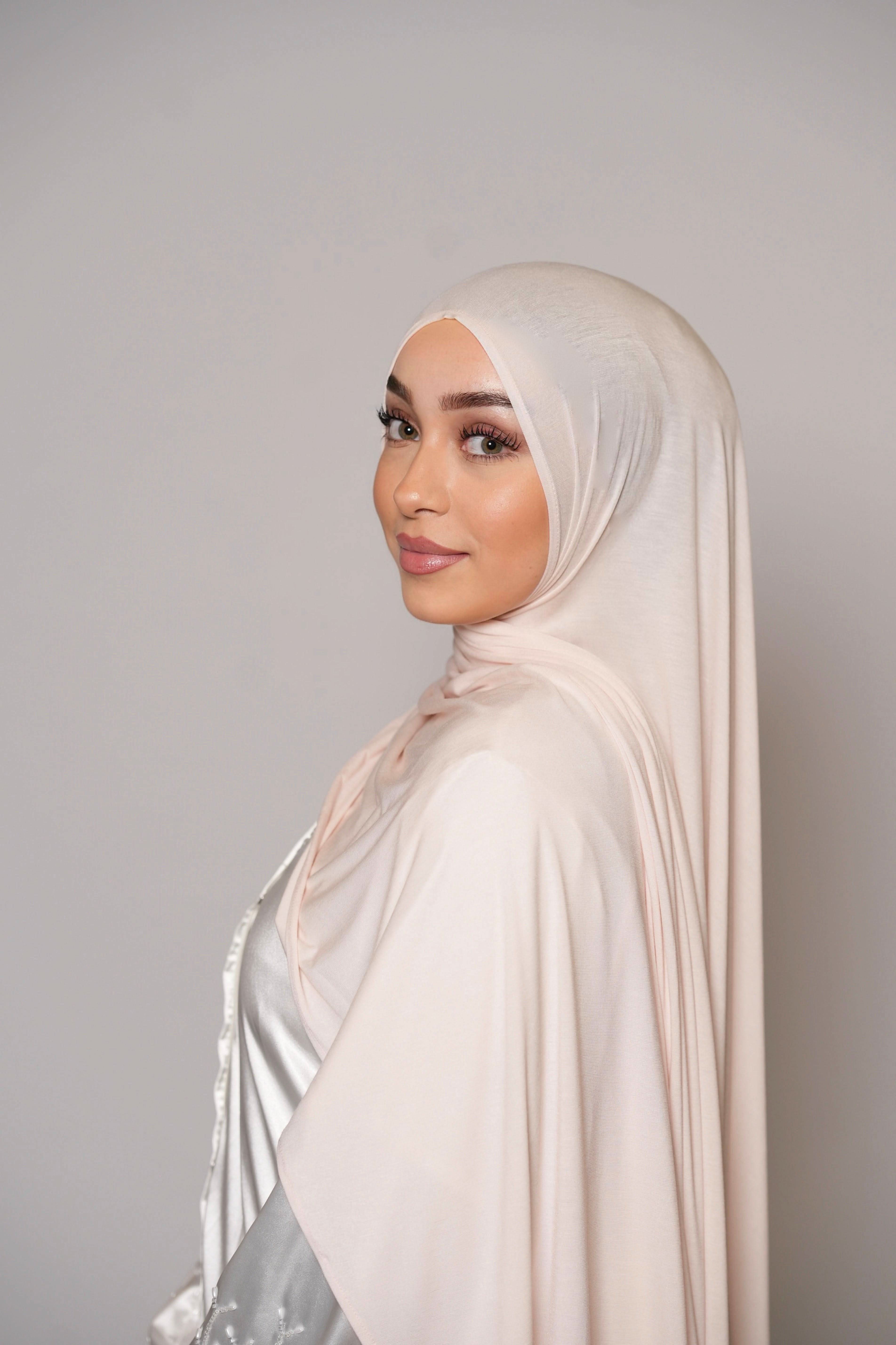 Premium Bamboo Jersey - apricot white - Losyana.Shop