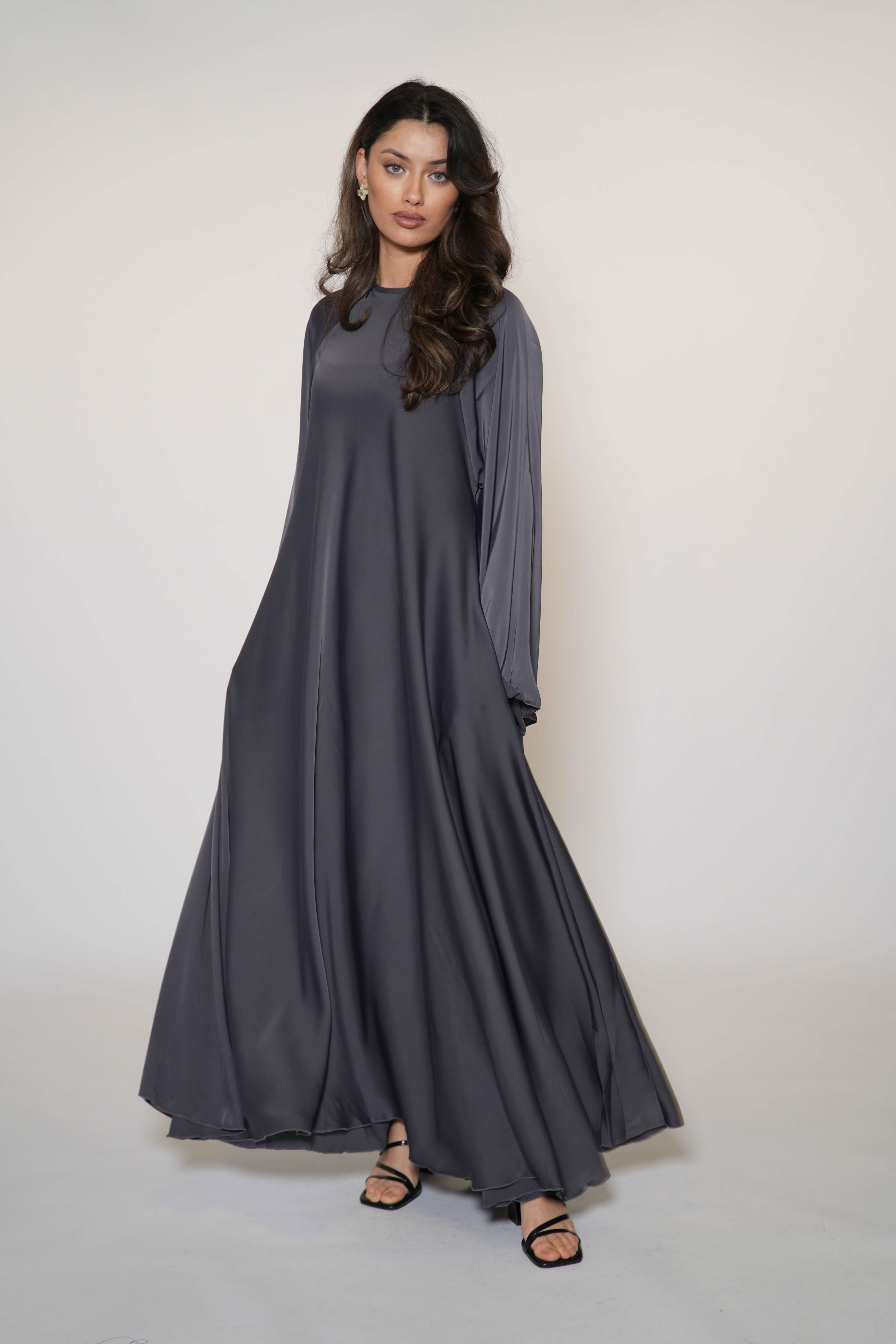 A-Line dress - night grey - Losyana.Shop