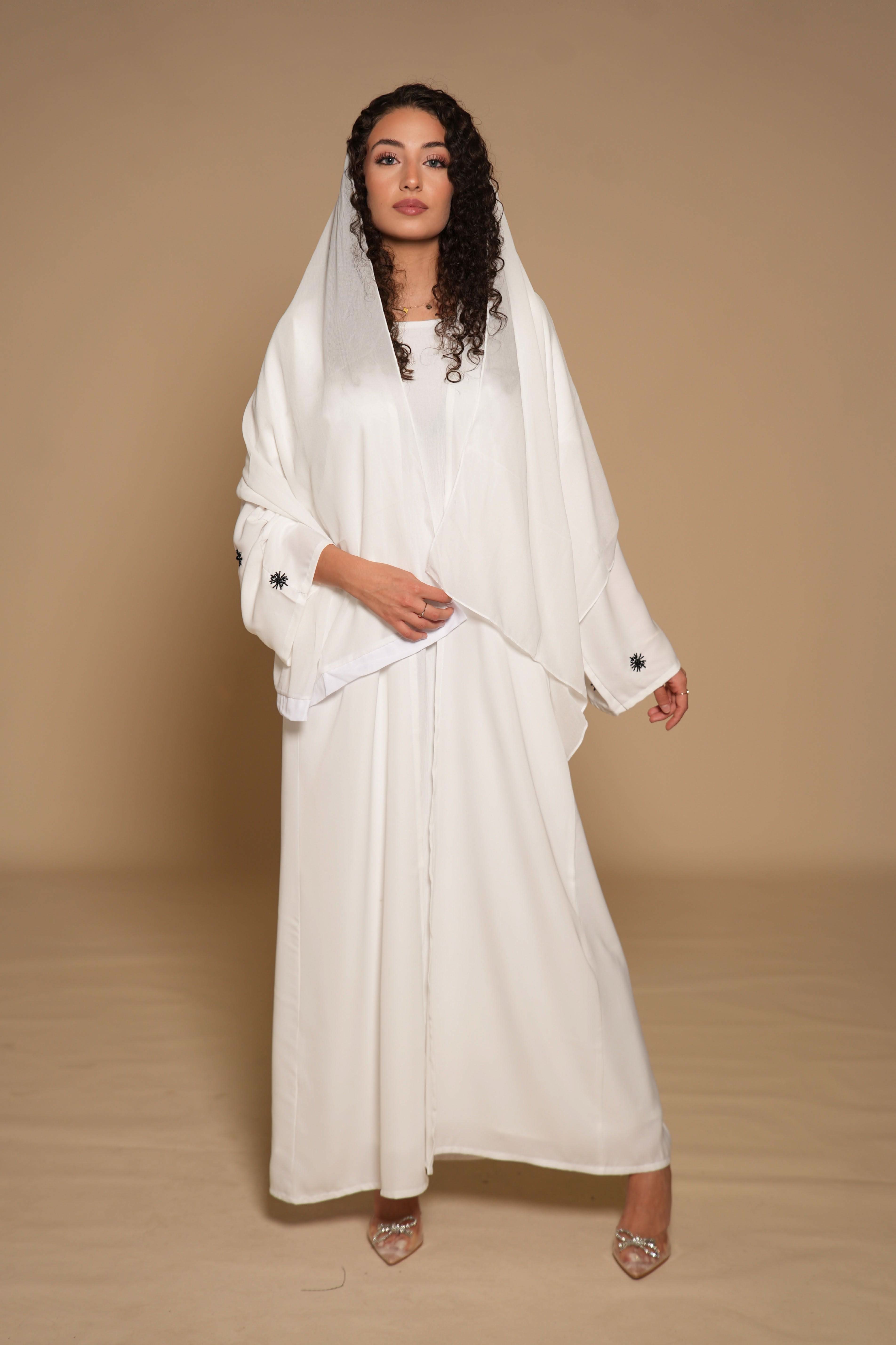French Abaya - white - Losyana.Shop