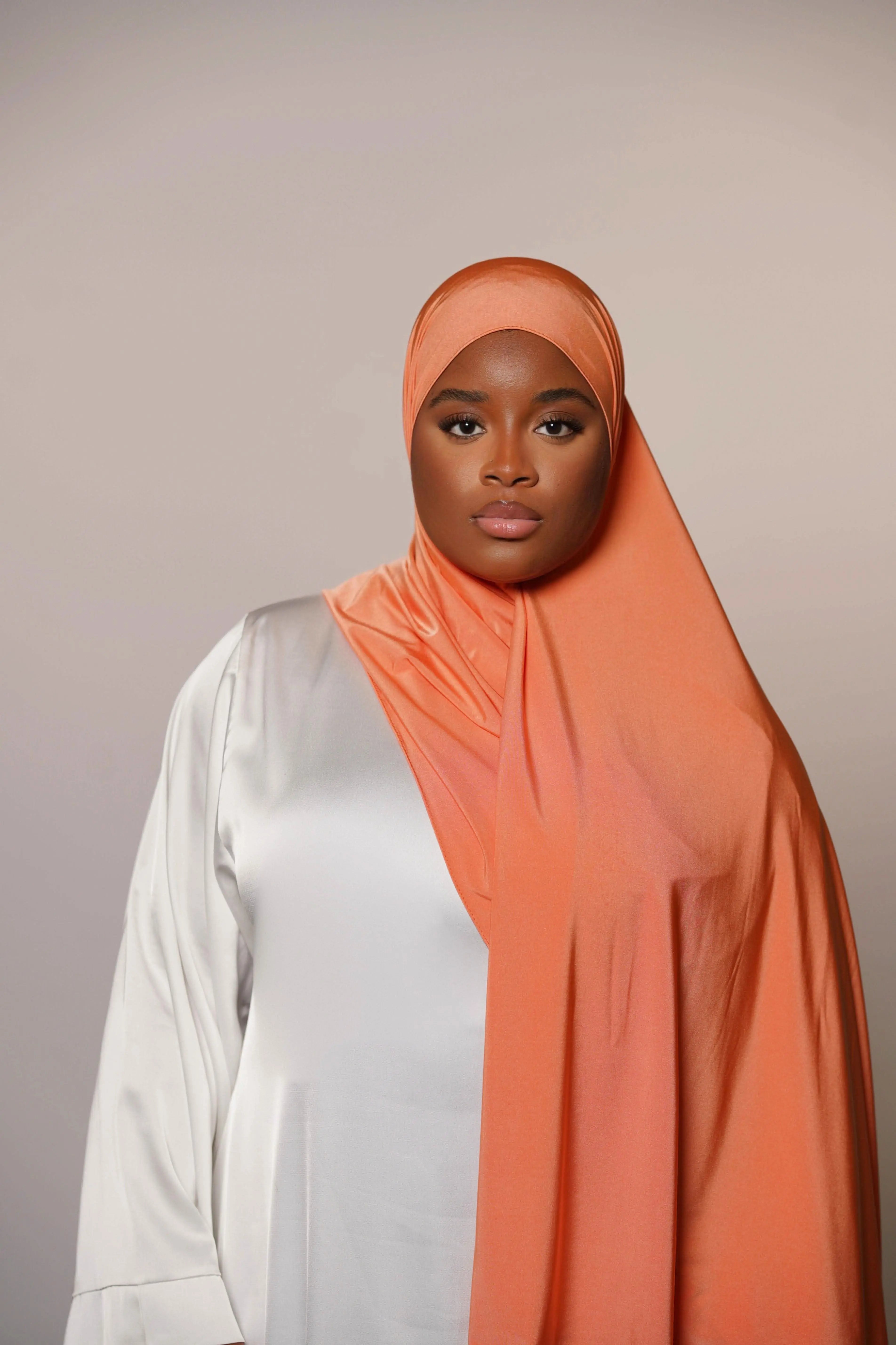 Satin premium jersey - light orange - Losyana.Shop