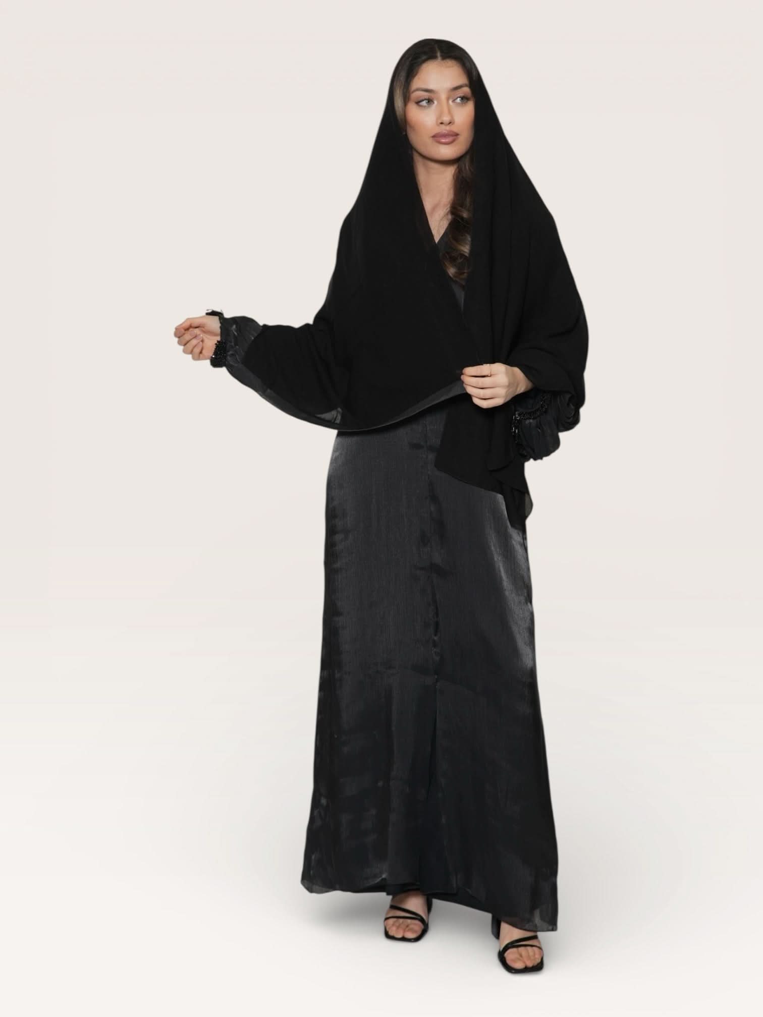 glamour abaya - black