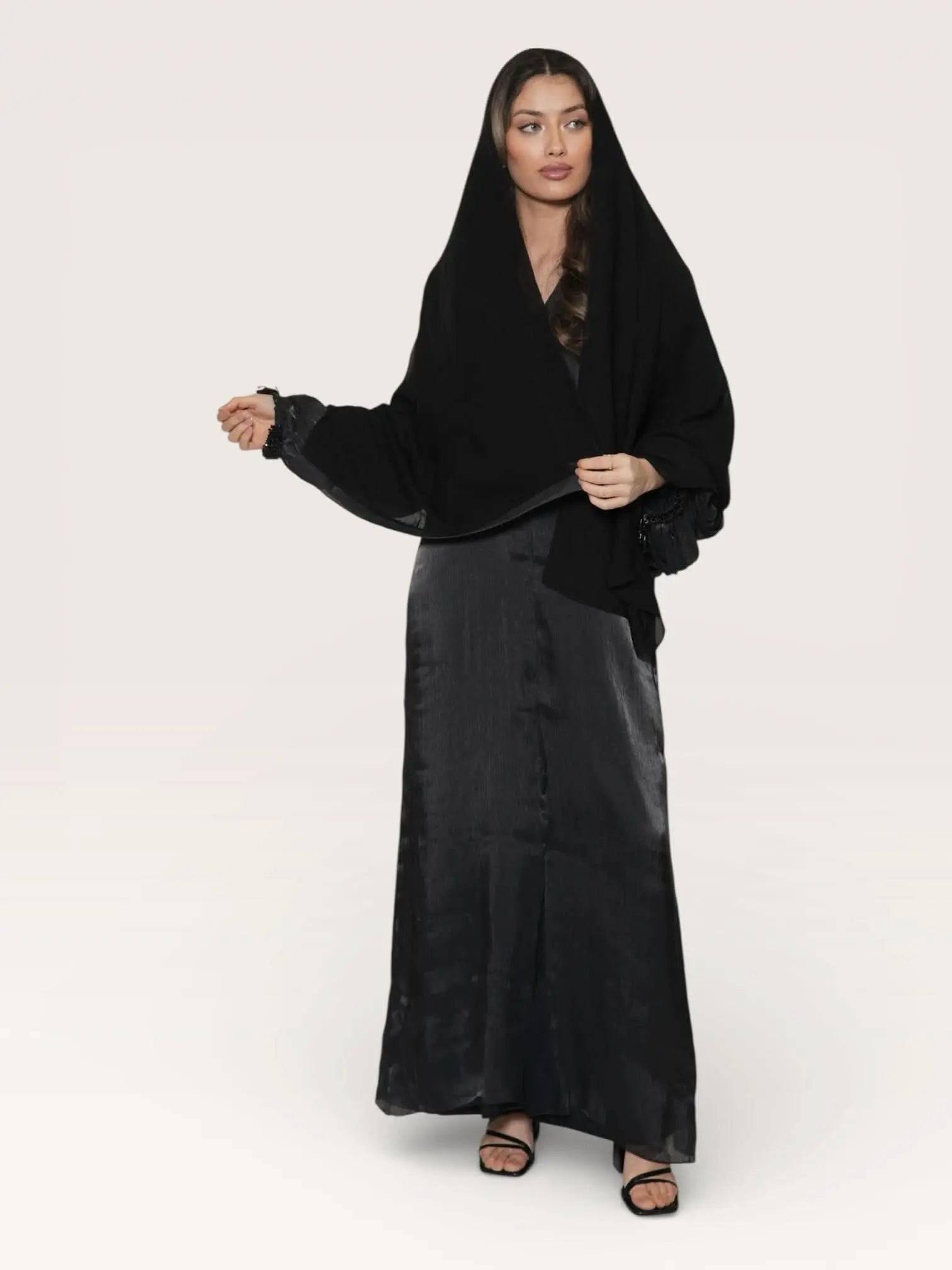 glamour abaya - black - Losyana.Shop