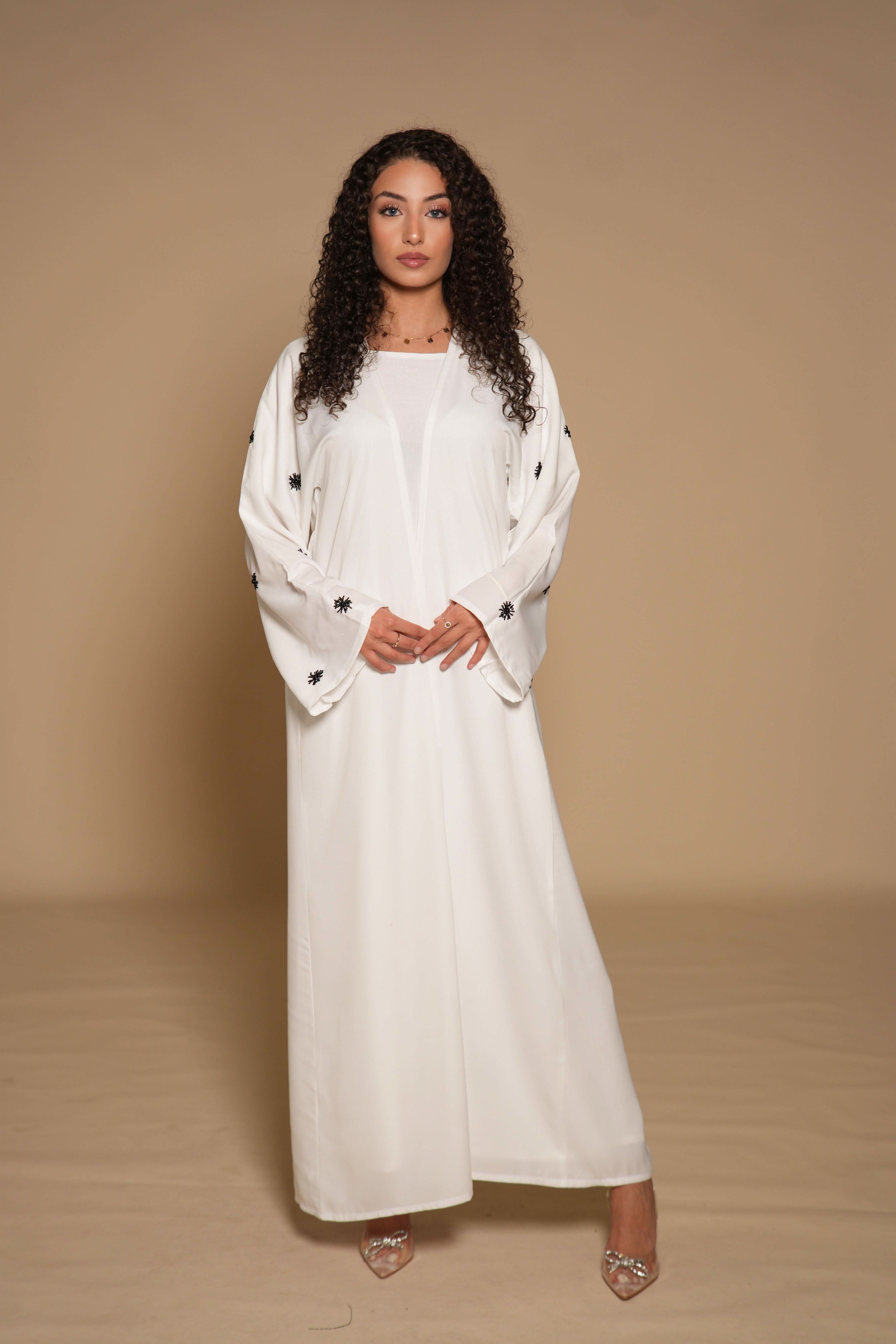 French Abaya - white - Losyana.Shop