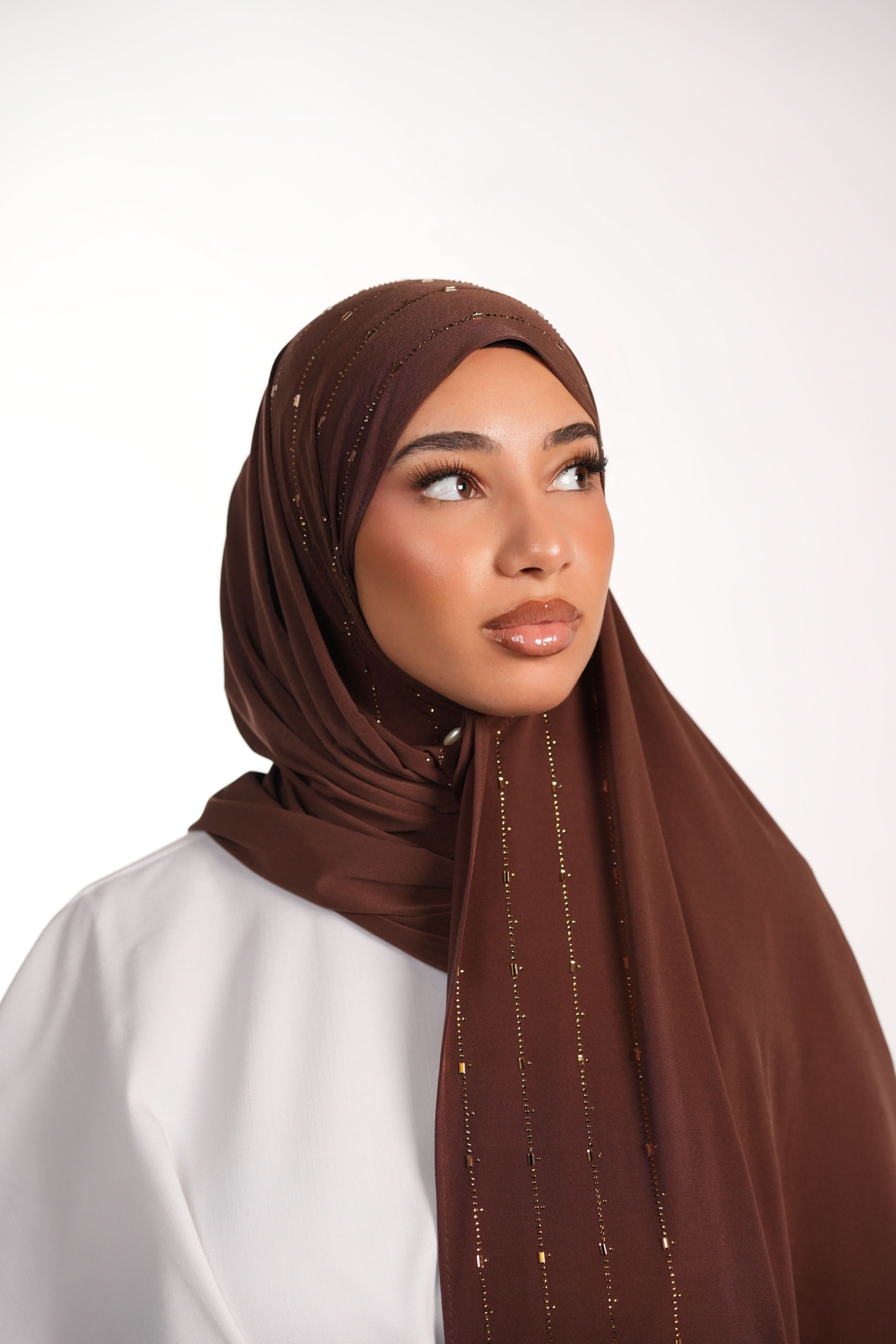 Premium Jersey Strass - rusty brown - Losyana.Shop