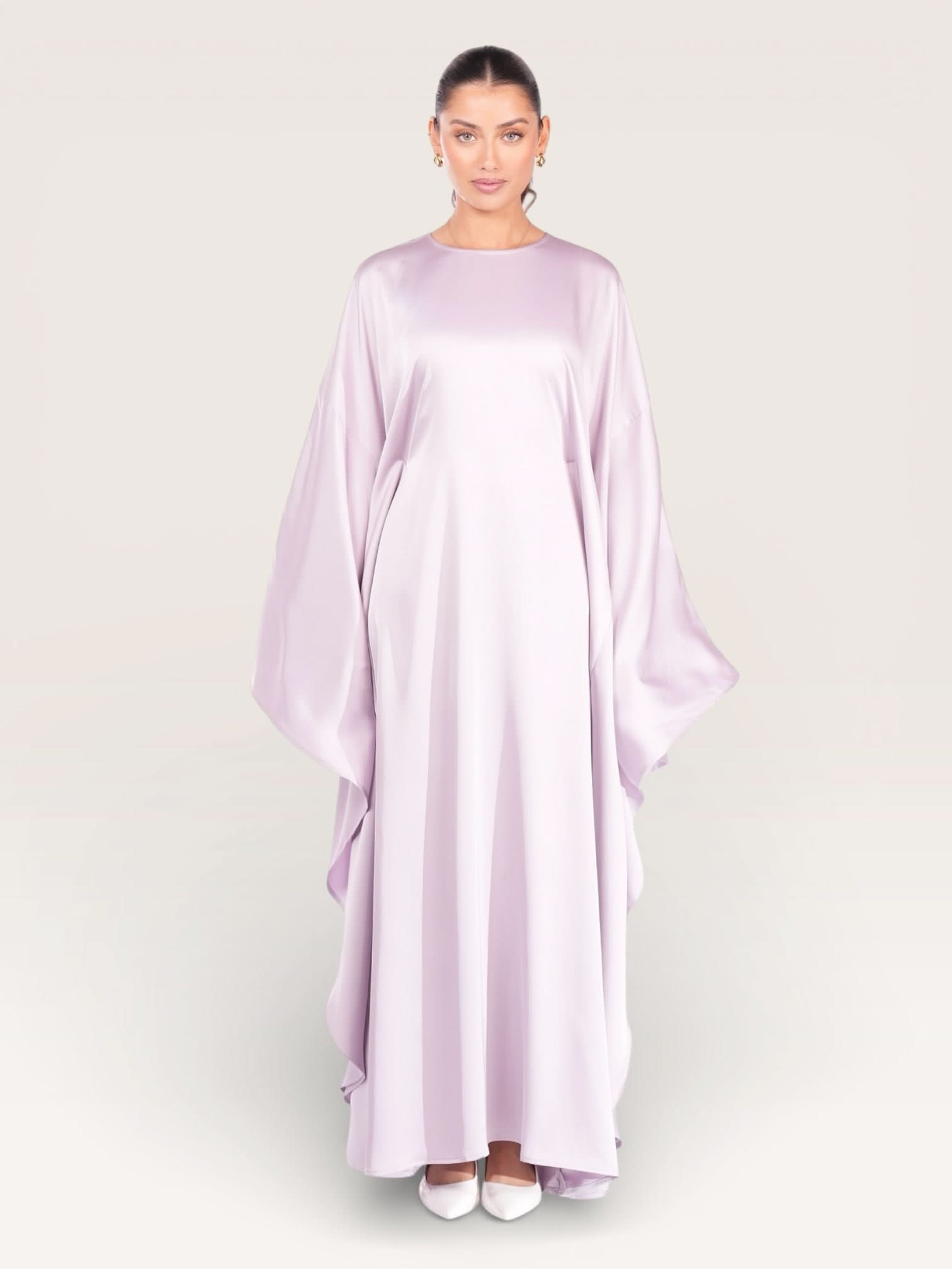 royal satin abaya - lavender