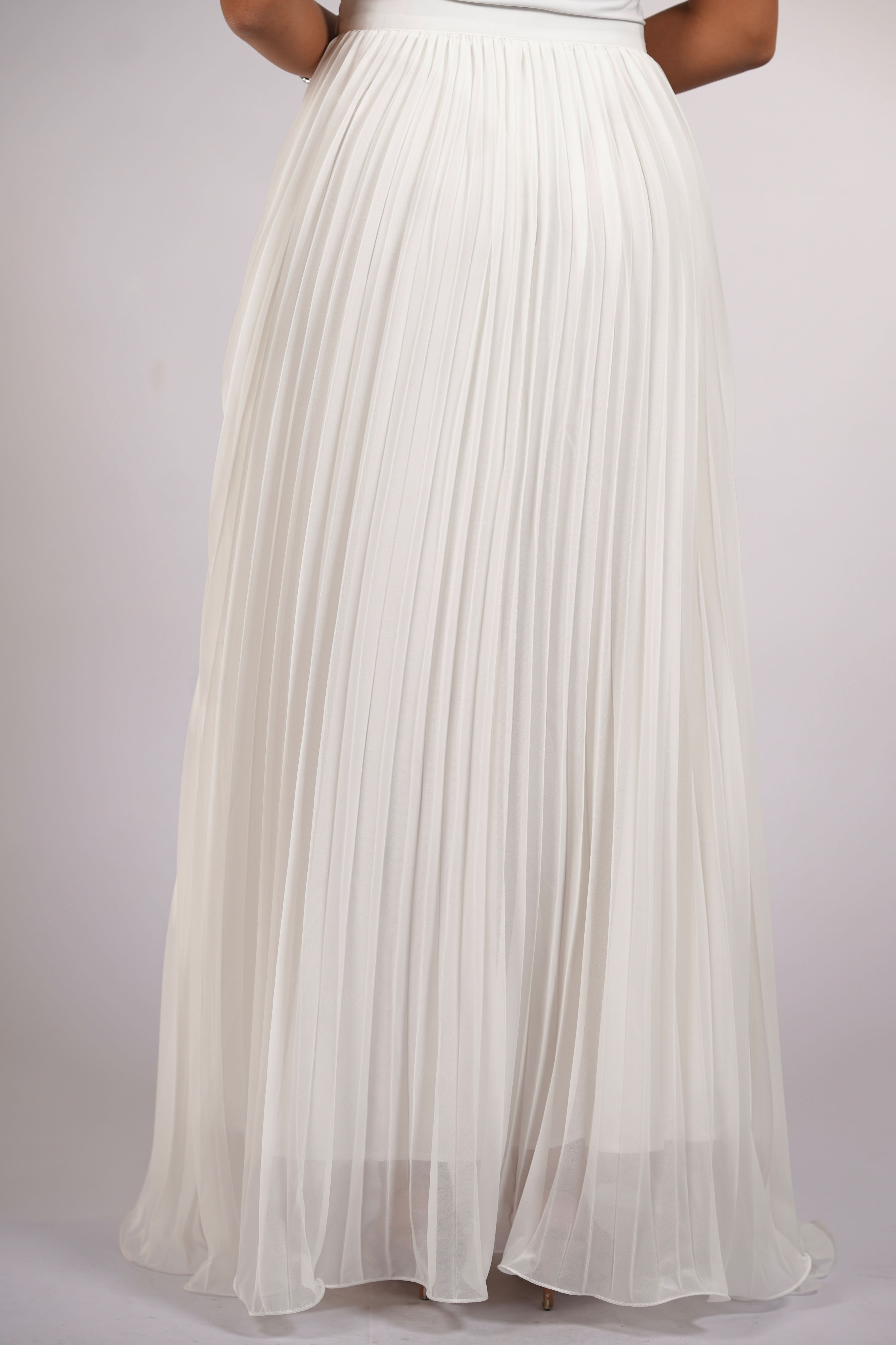 plisse skirt - white - Losyana.Shop