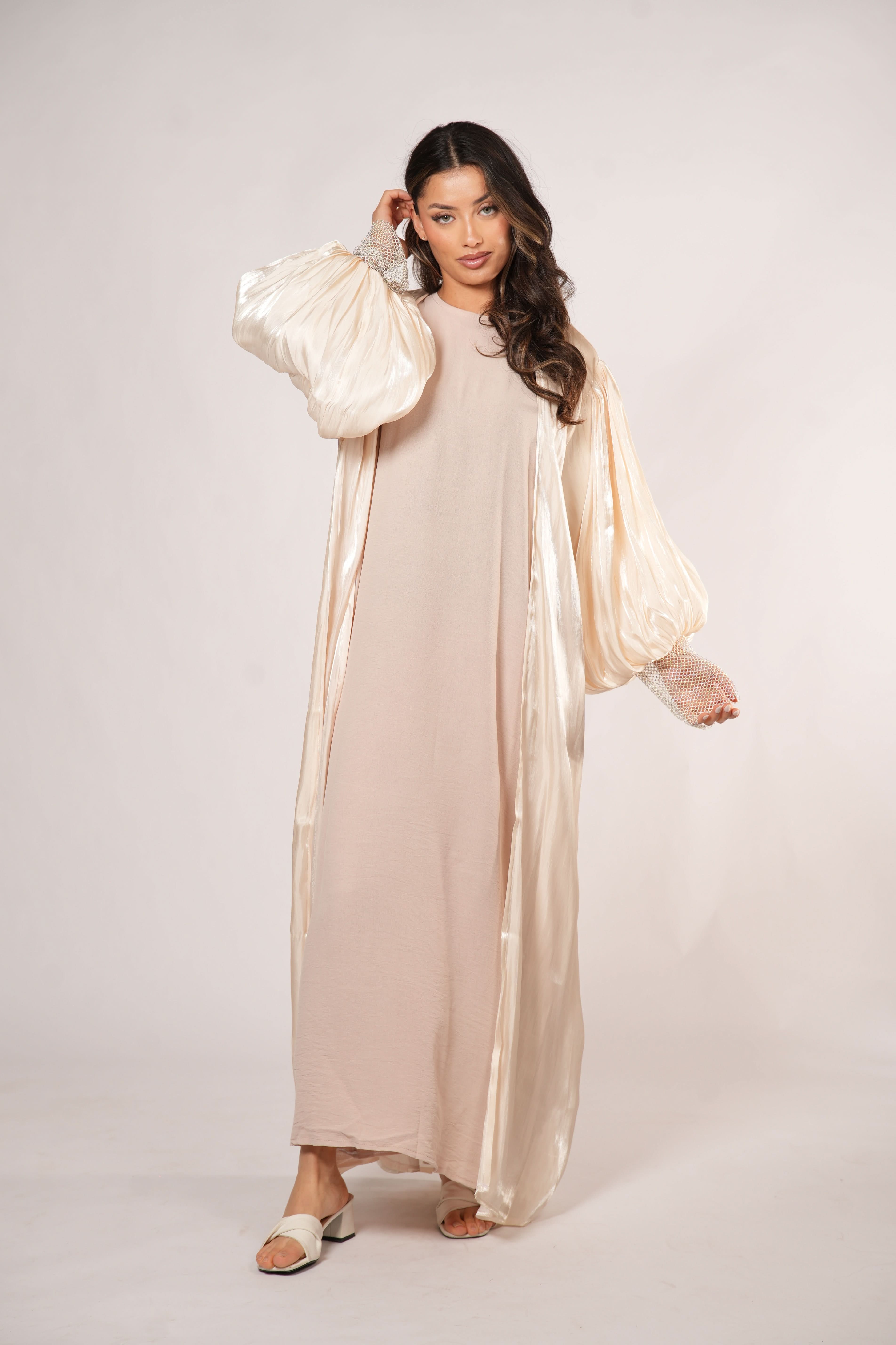 Dubai abaya - light beige - Losyana.Shop