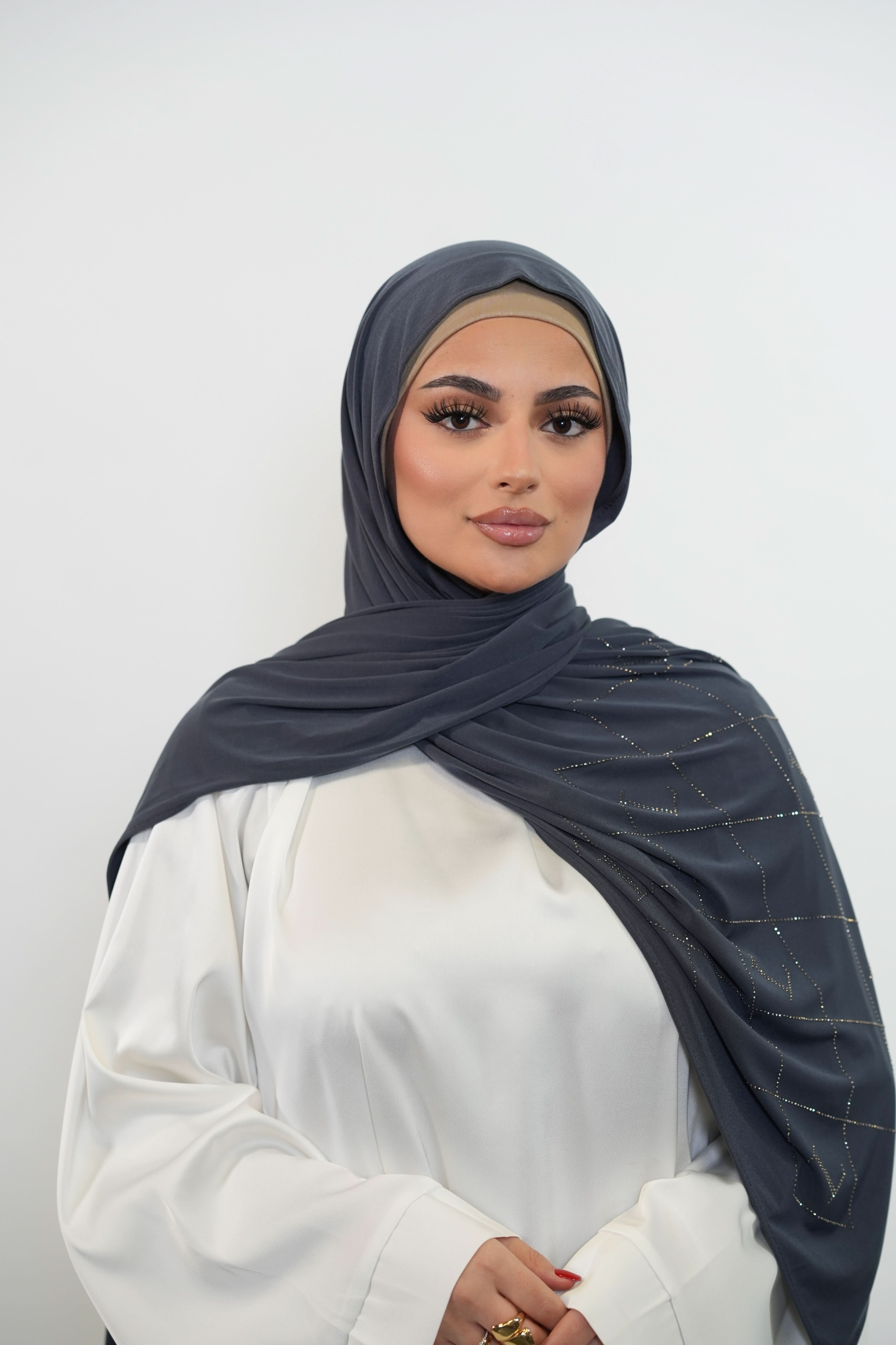 Premium Jersey Strass “L” - night grey - Losyana.Shop