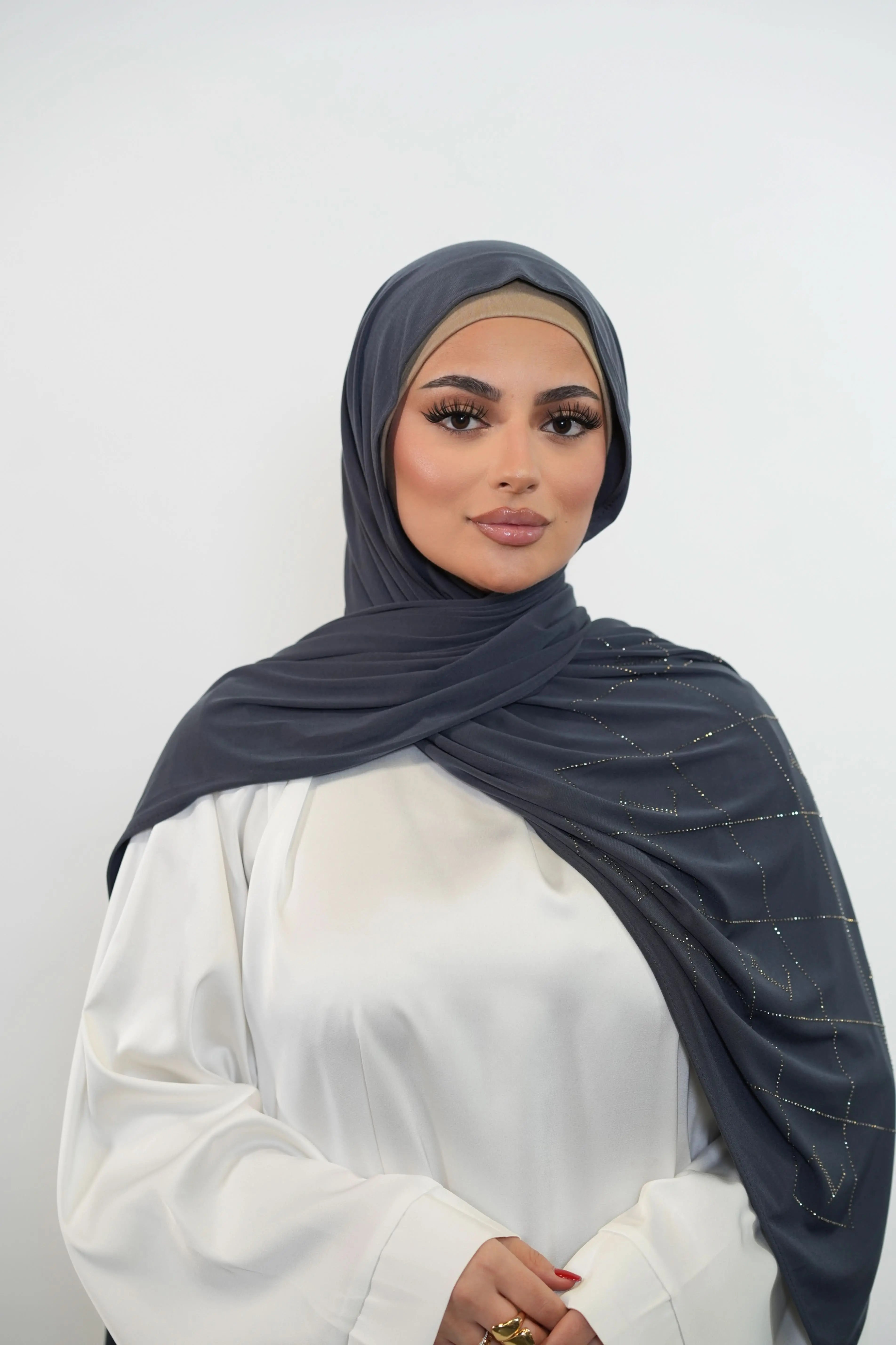 Premium Jersey Strass “L” - night grey - Losyana.Shop