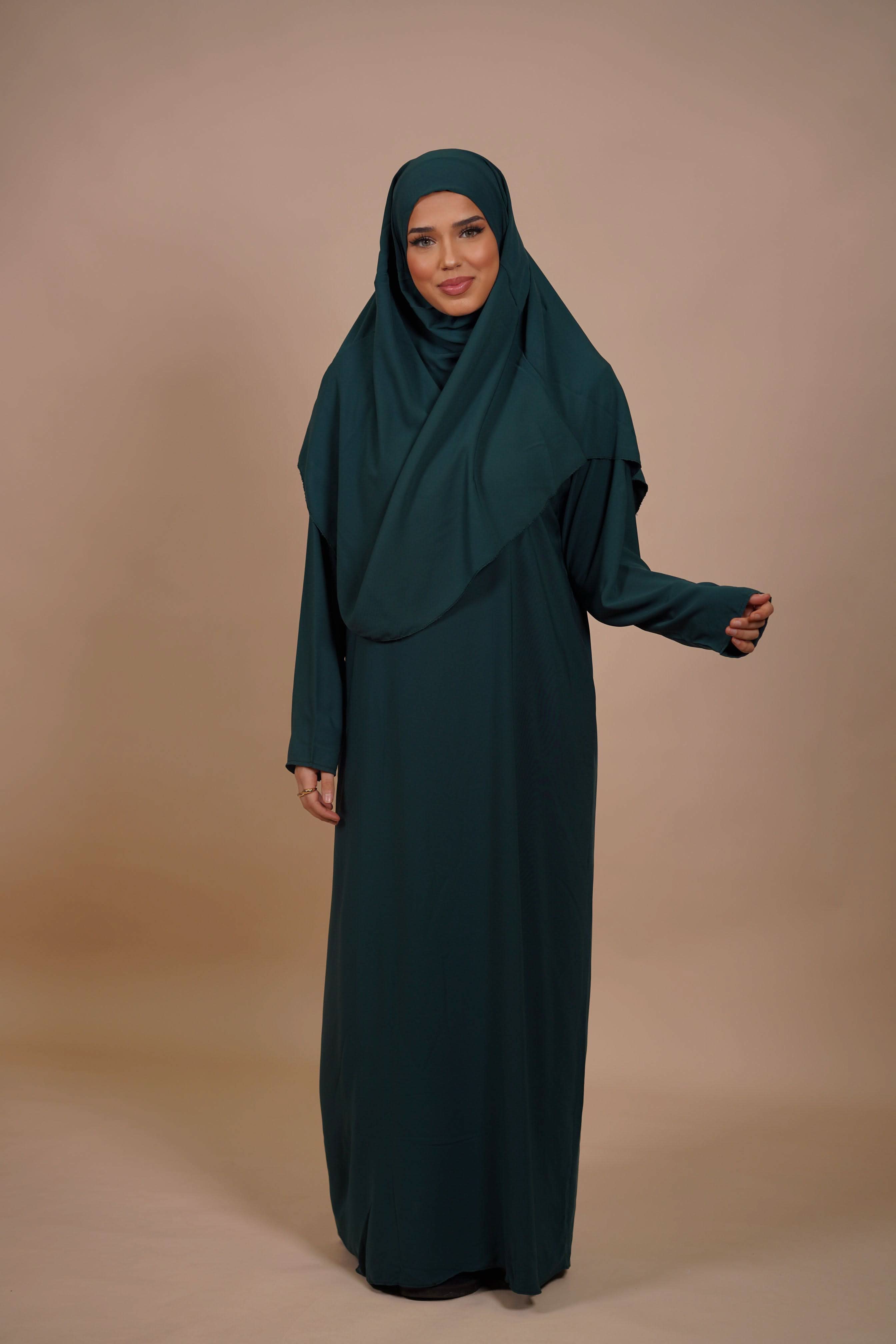 Gebetskleidung Medina Seide - Royal Green - Losyana.Shop