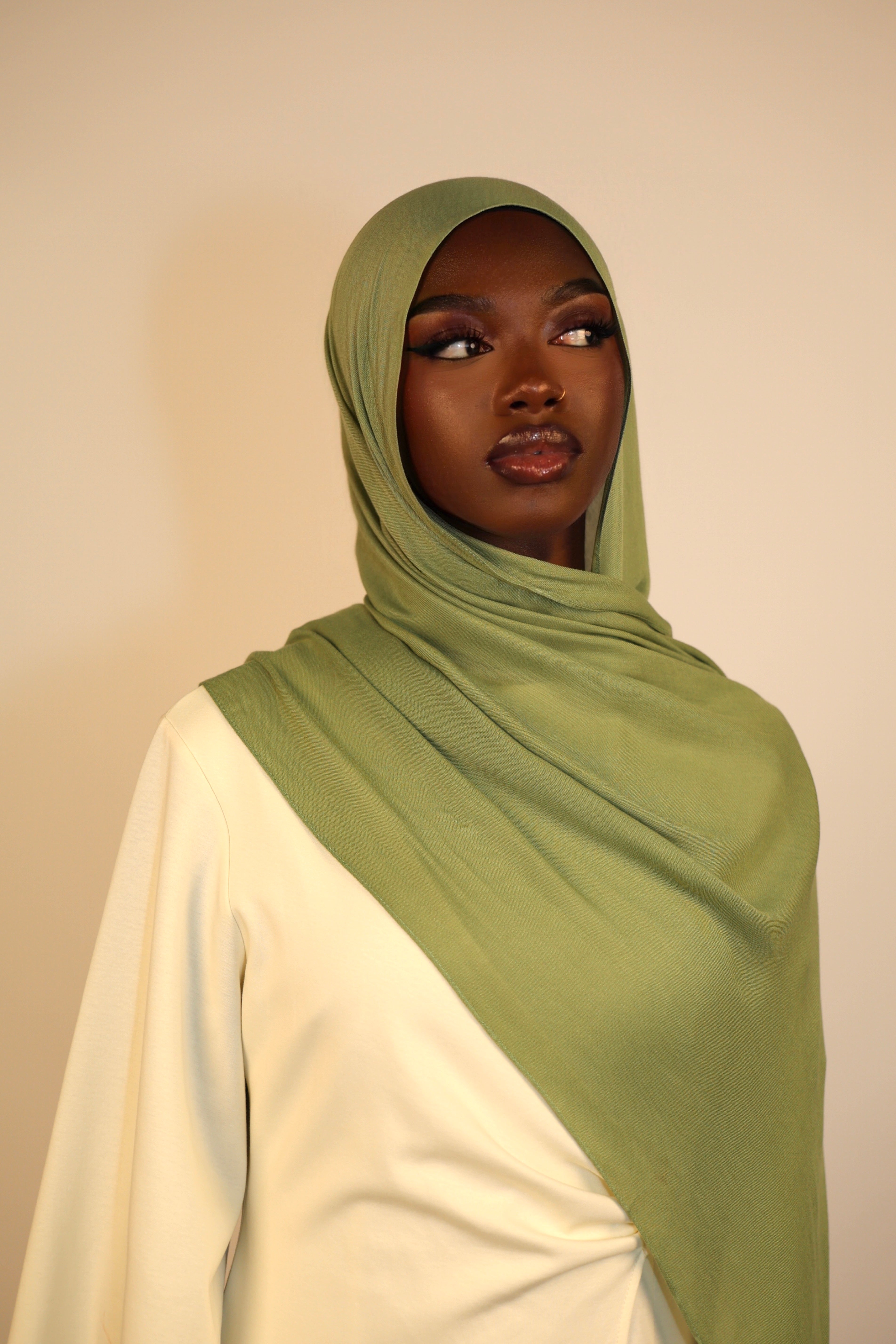 Lightweight Modal Hijab - Light Olive Green
