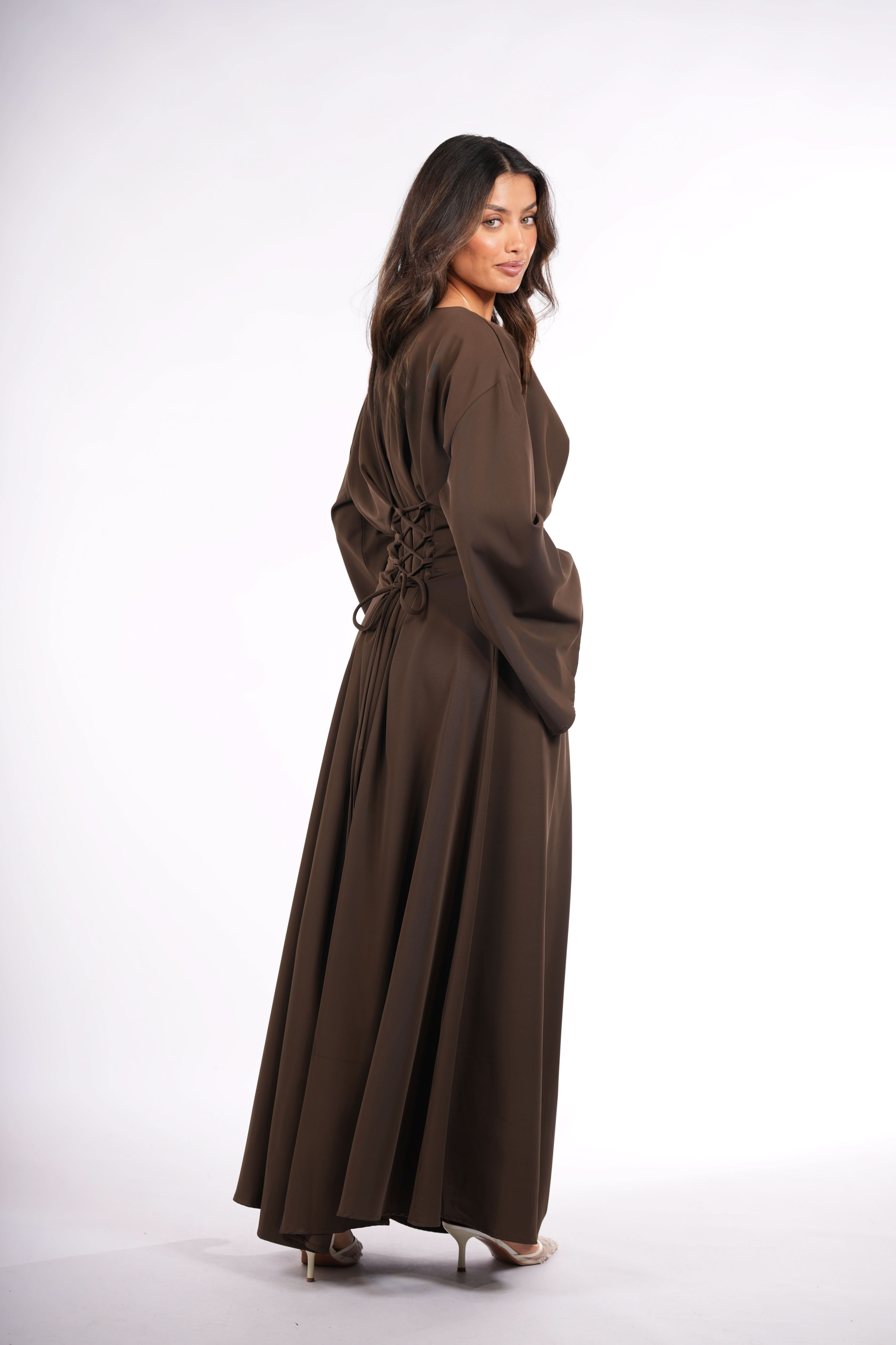 the corset dress - espresso - Losyana.Shop