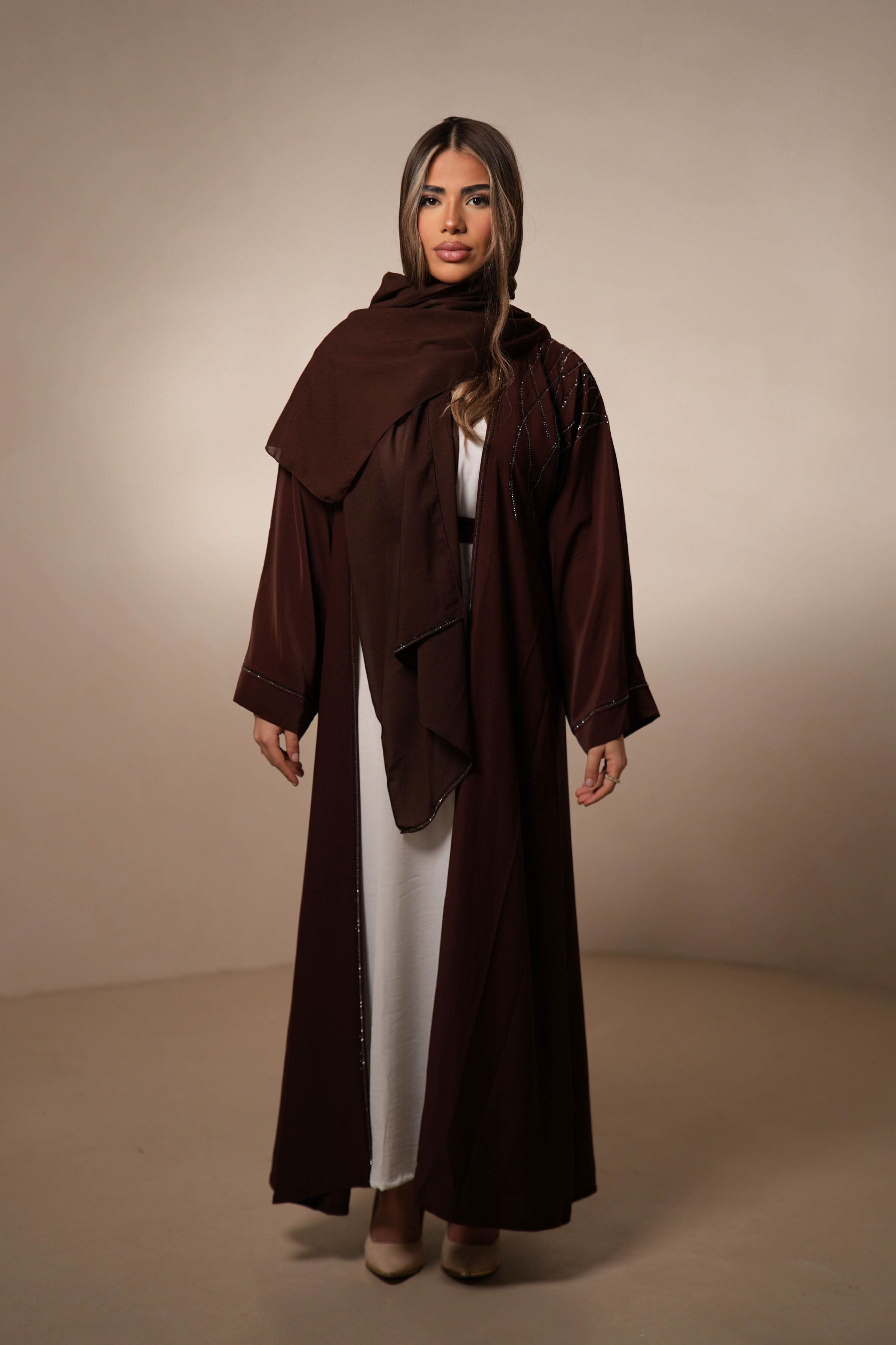 Outlet Emirate abaya - brown sugar - Losyana.Shop