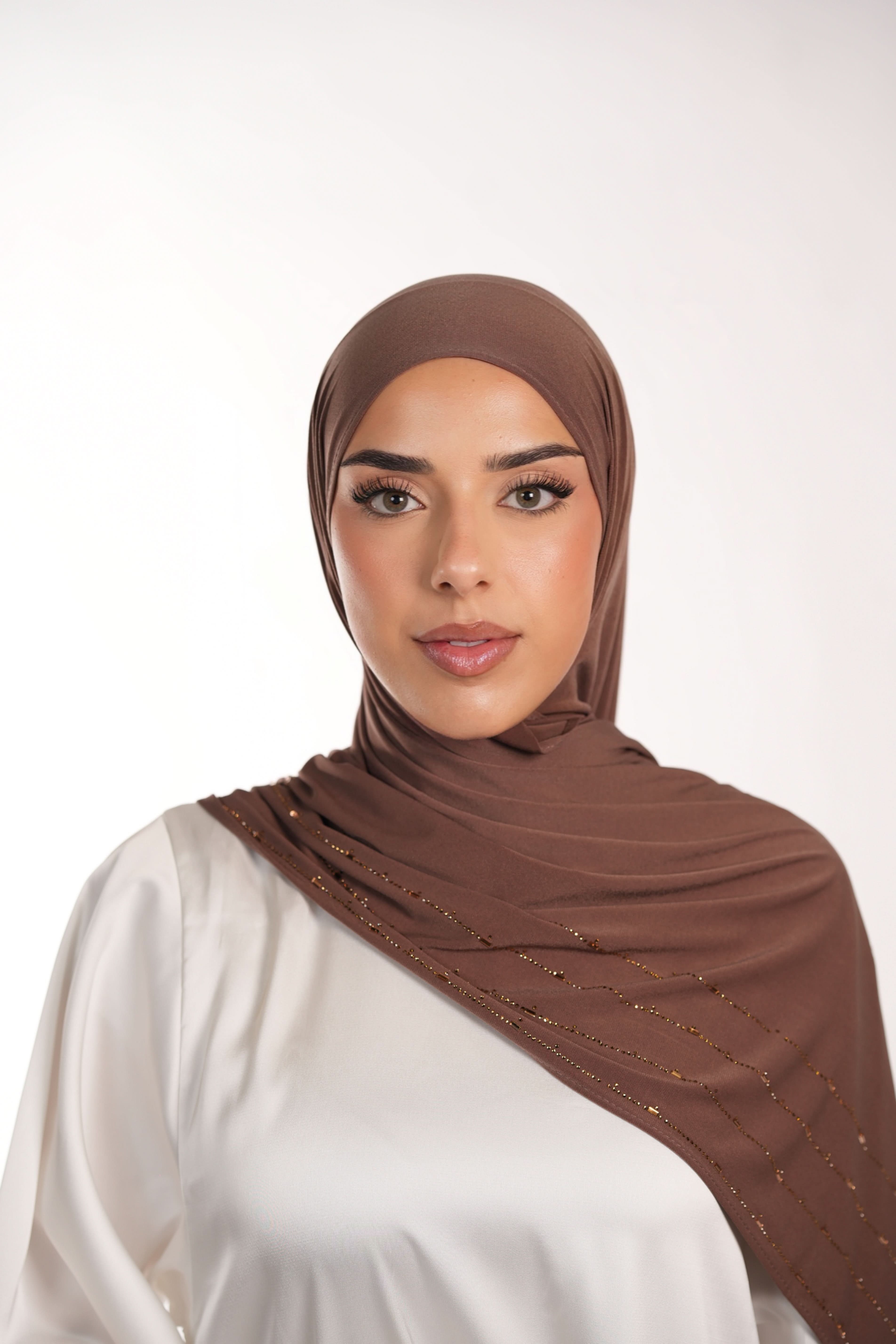 Premium Jersey Strass - mocca brown - Losyana.Shop