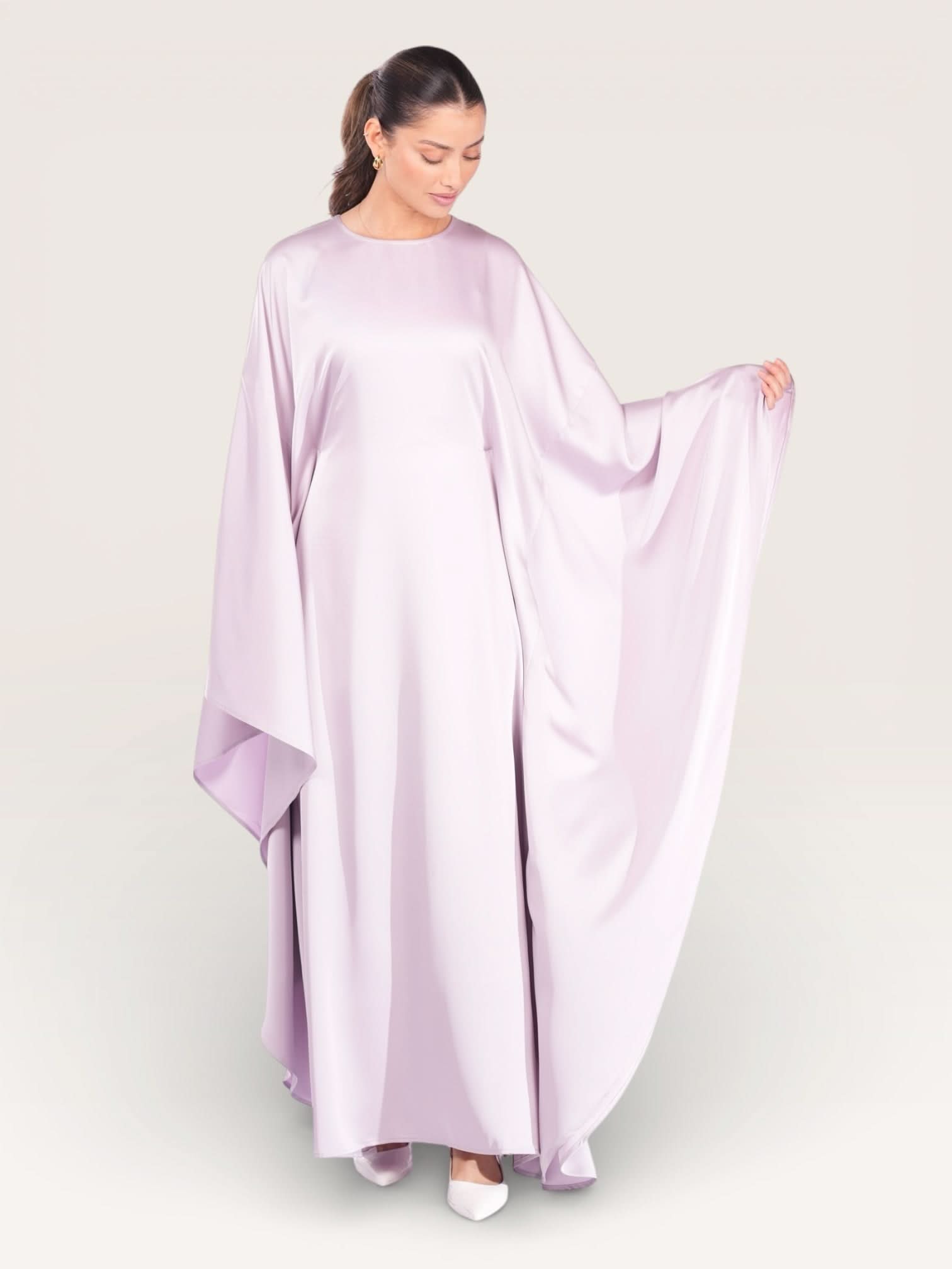 royal satin abaya - lavender
