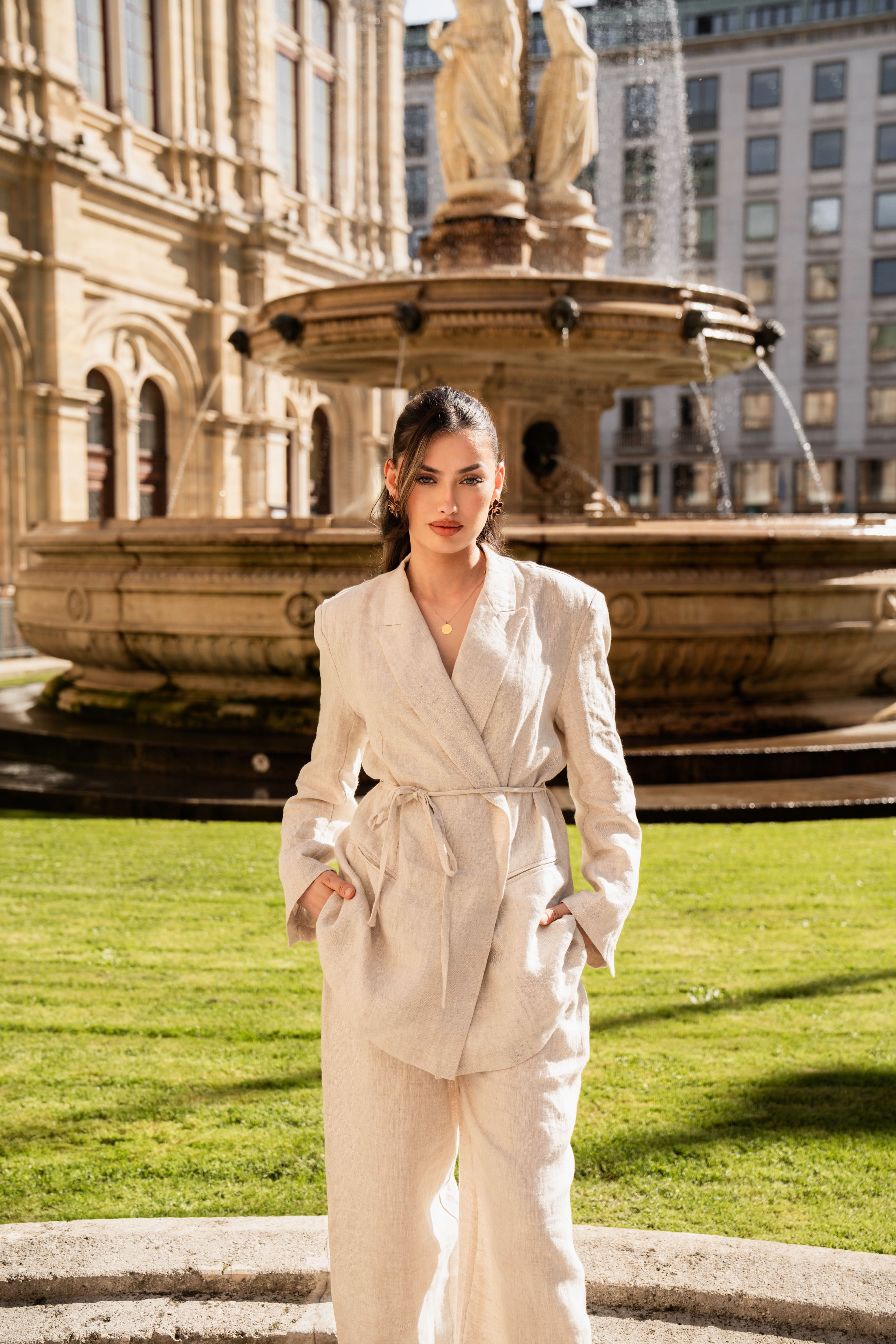 the premium linen blazer - Losyana.Shop