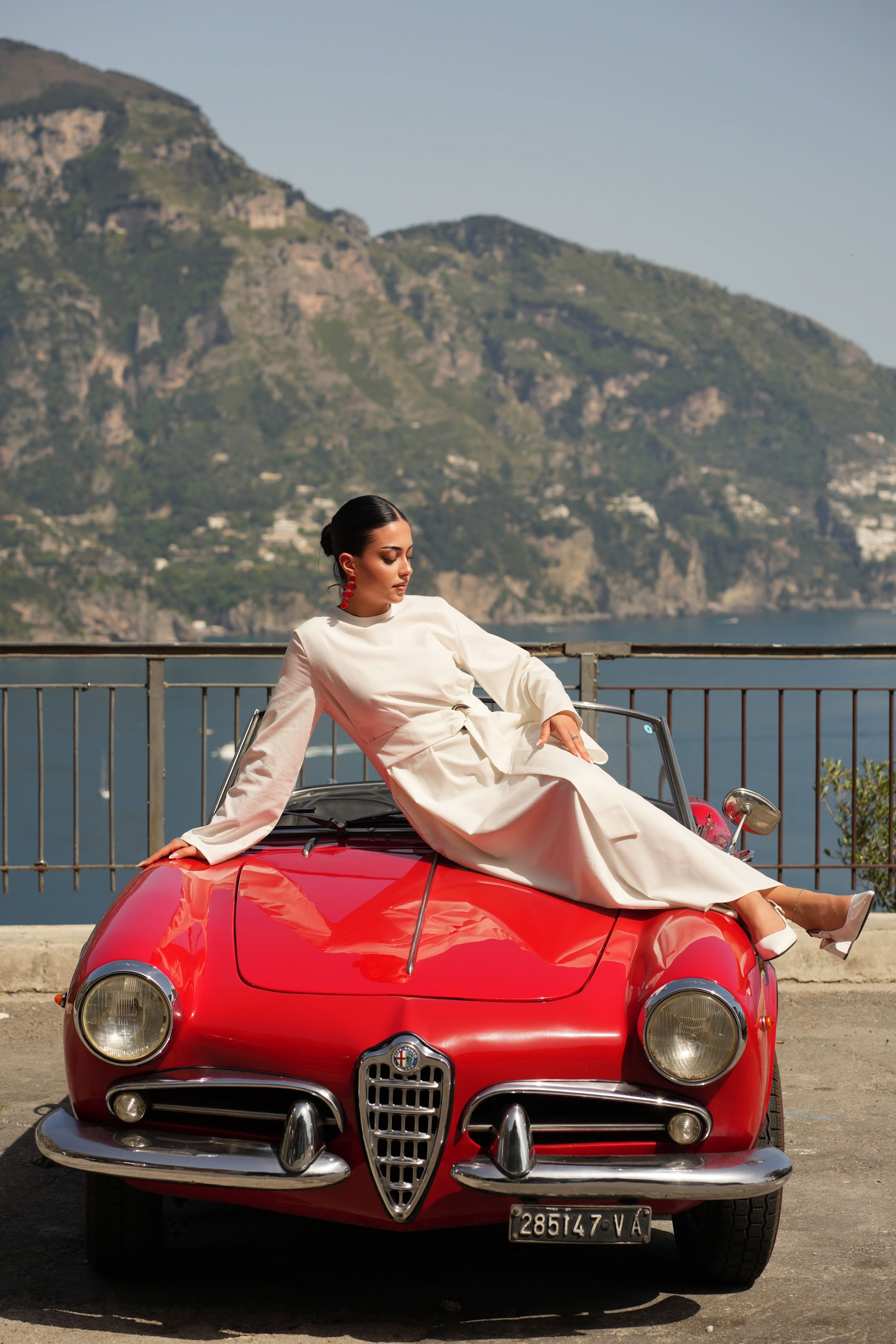 AMALFI LINEN DRESS - WHITE - Losyana.Shop