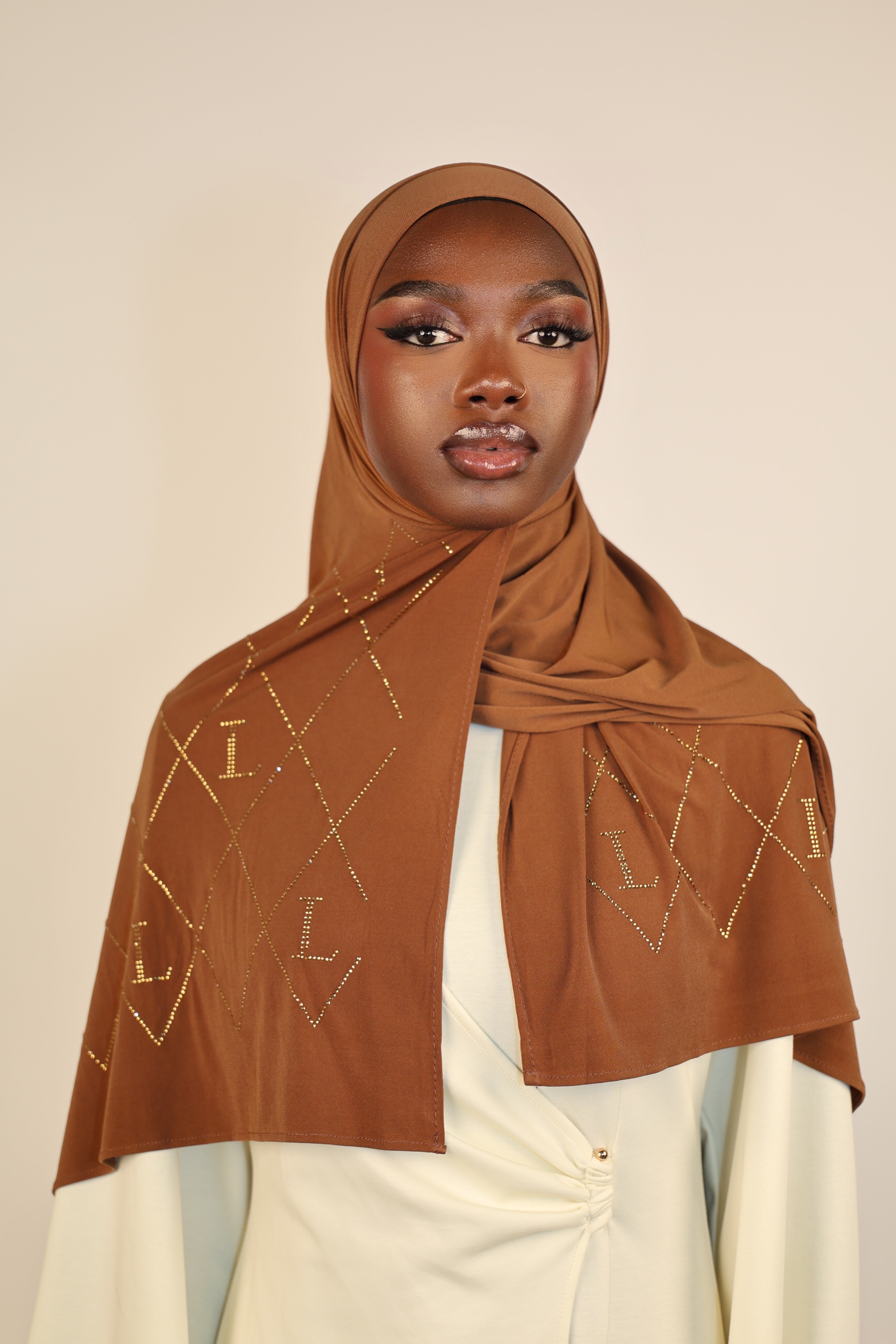 Premium Jersey Strass “L” - bronze