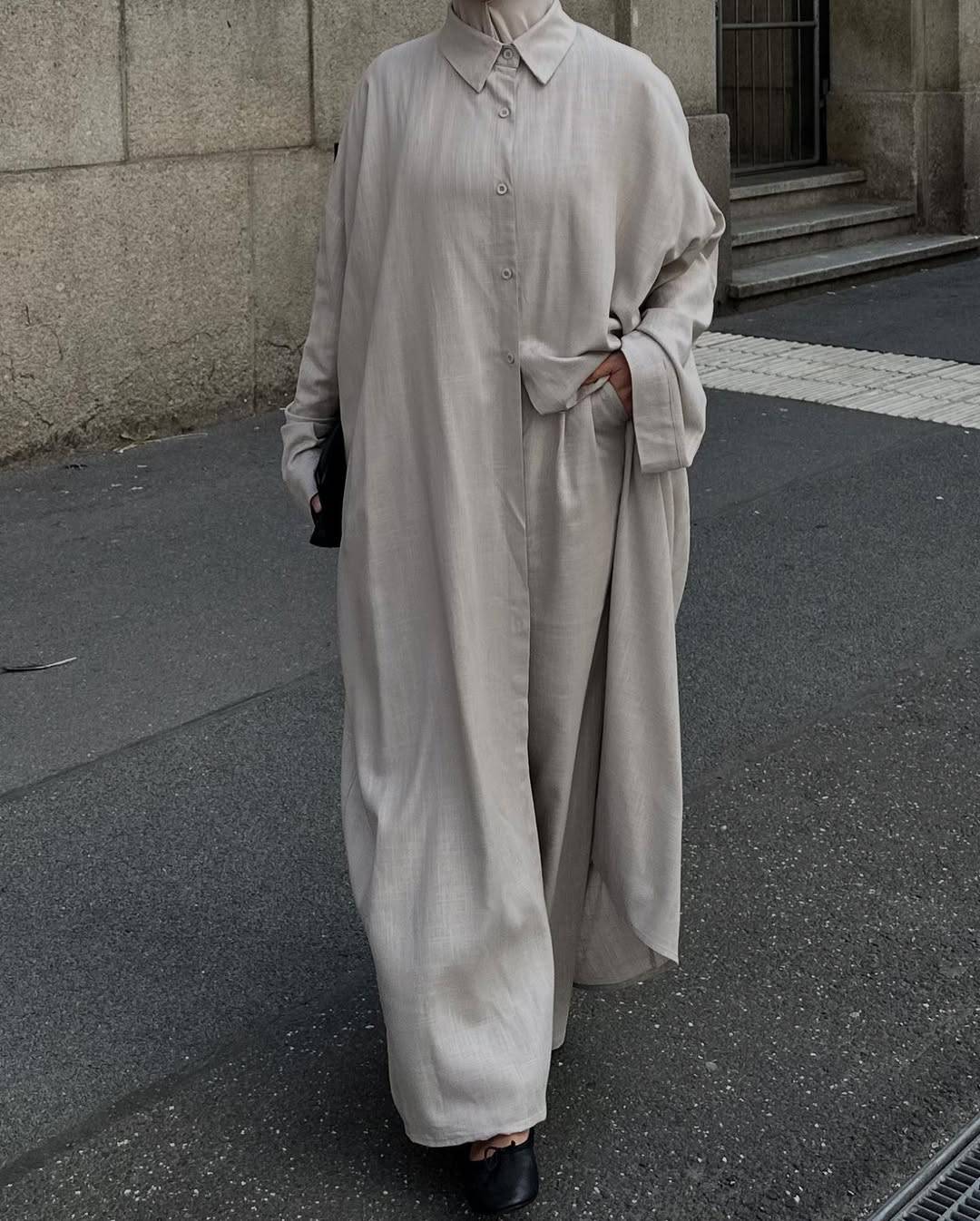 PALMA LINEN SET - COSTA CREAM - Losyana.Shop
